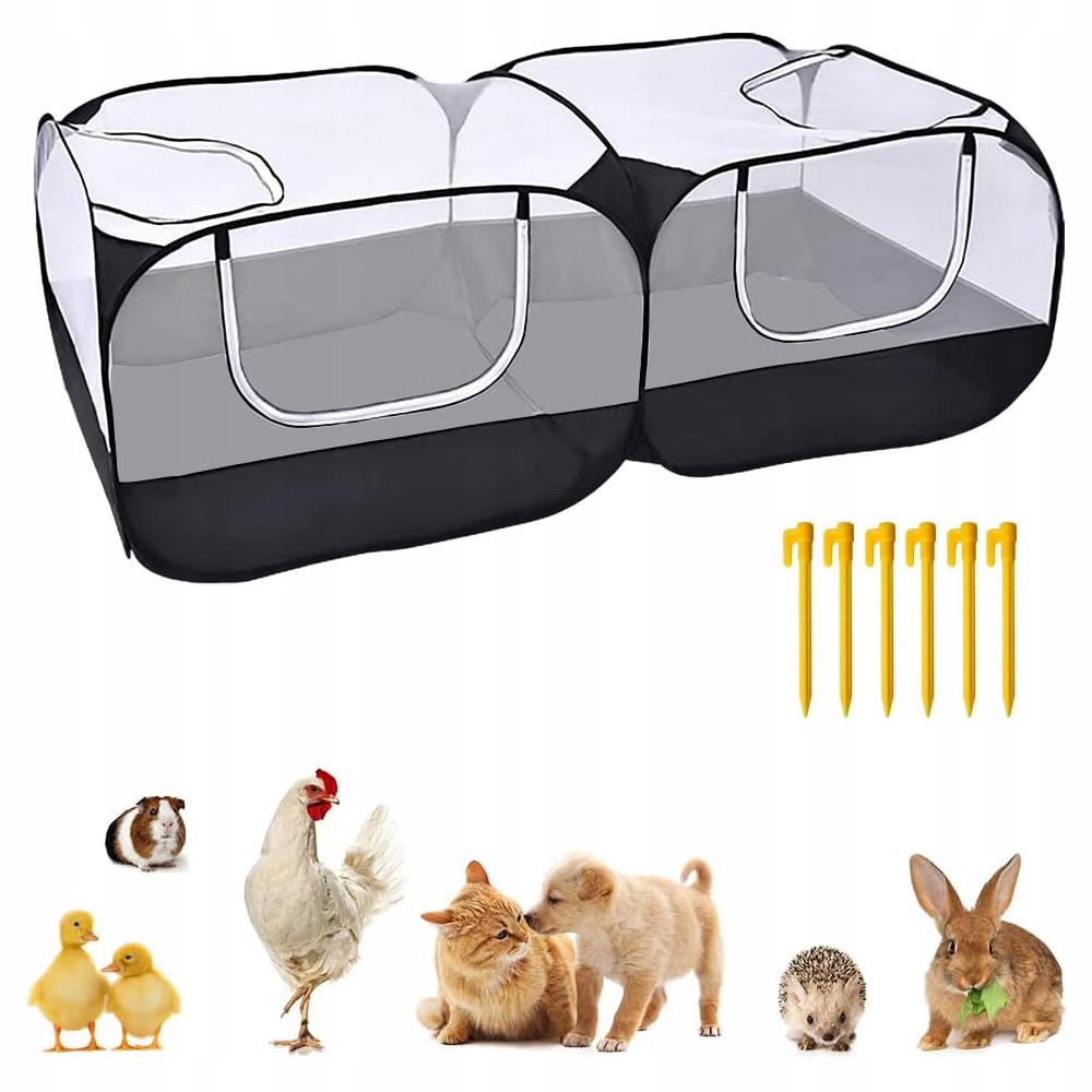 Levně Stan Pro Zvířata 175x85x64 cm Skládací Černý Velký Prostor