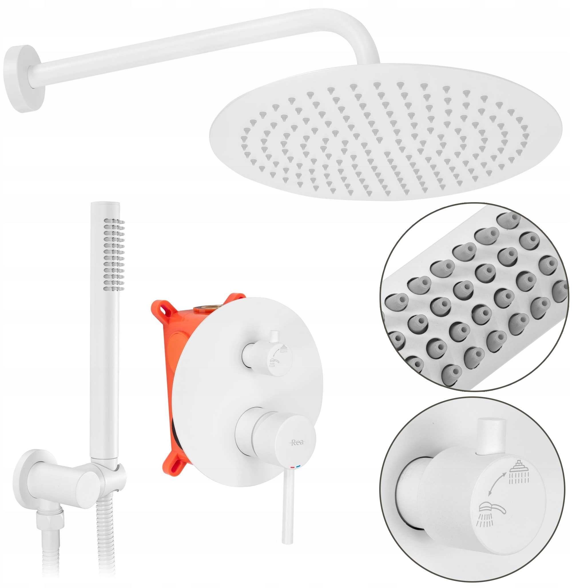 Podomietkový sprchovací set Lungo White Biely Rea