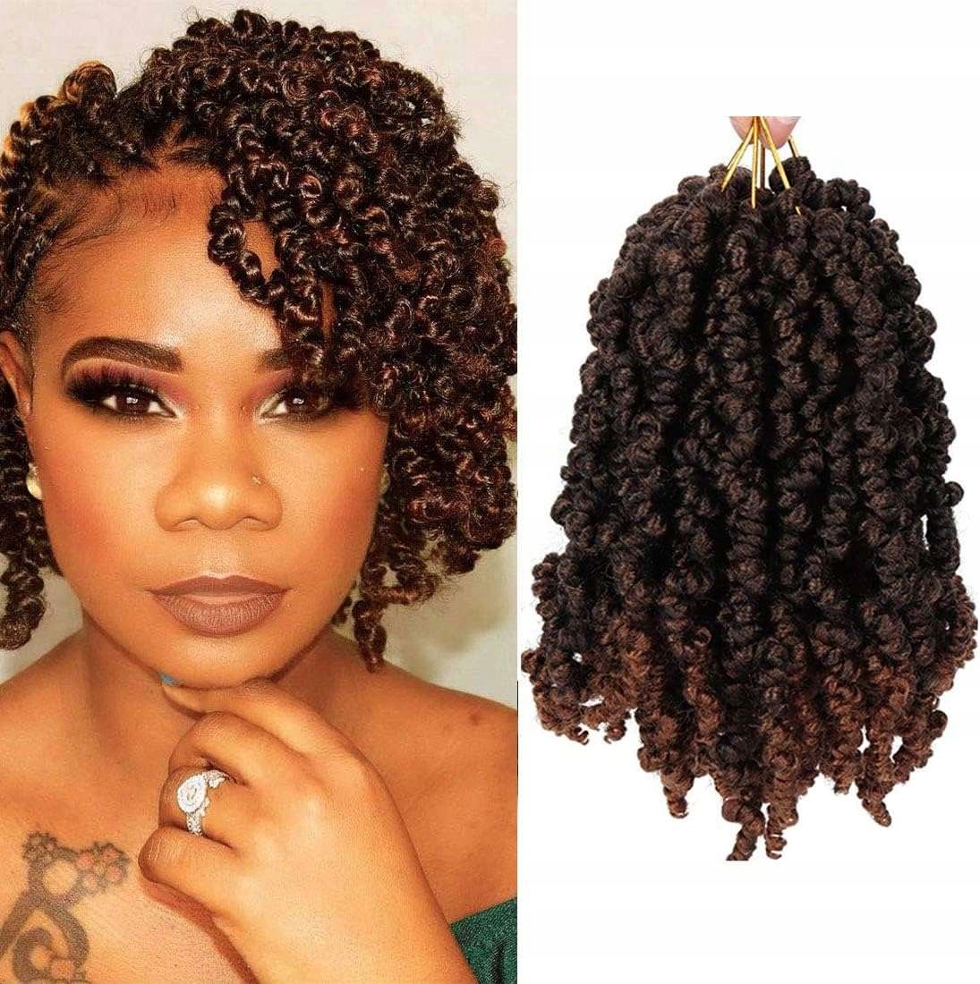 7 balení kudrnatých vlasů, syntetické háčkované copánky, 25 cm