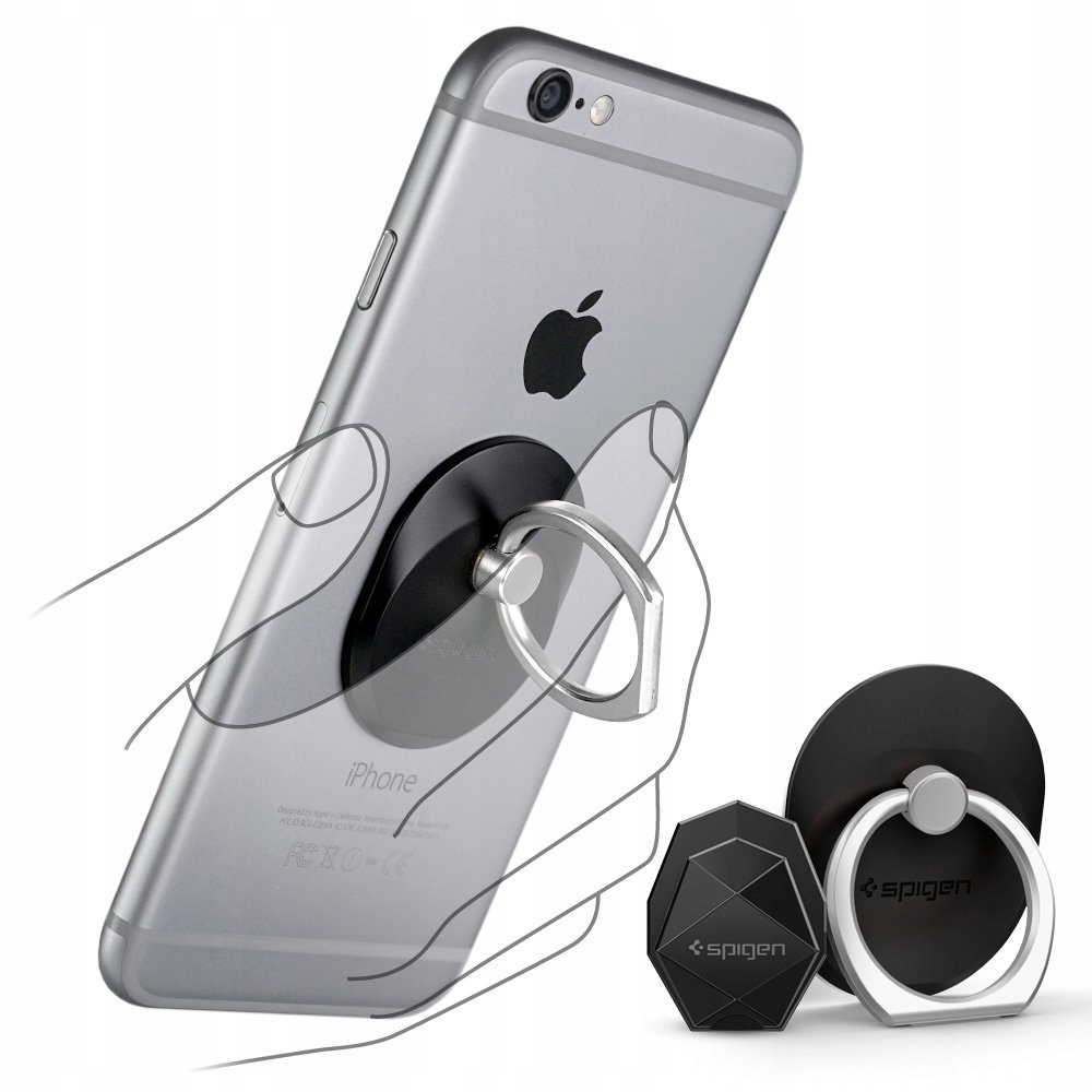 SPIGEN Style Ring Uchwyt Stojak Do Telefonów i Tabletów Czarny — miniatura 7