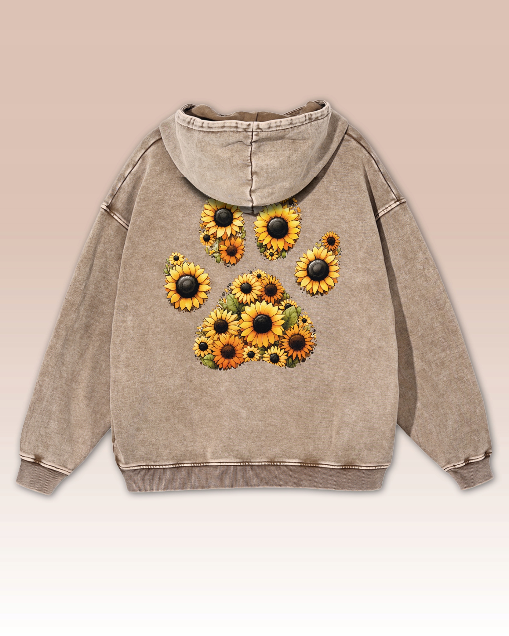 Mikina Sunflower Paw Psí tlapka Slunečnice Příroda Léto Béžová M