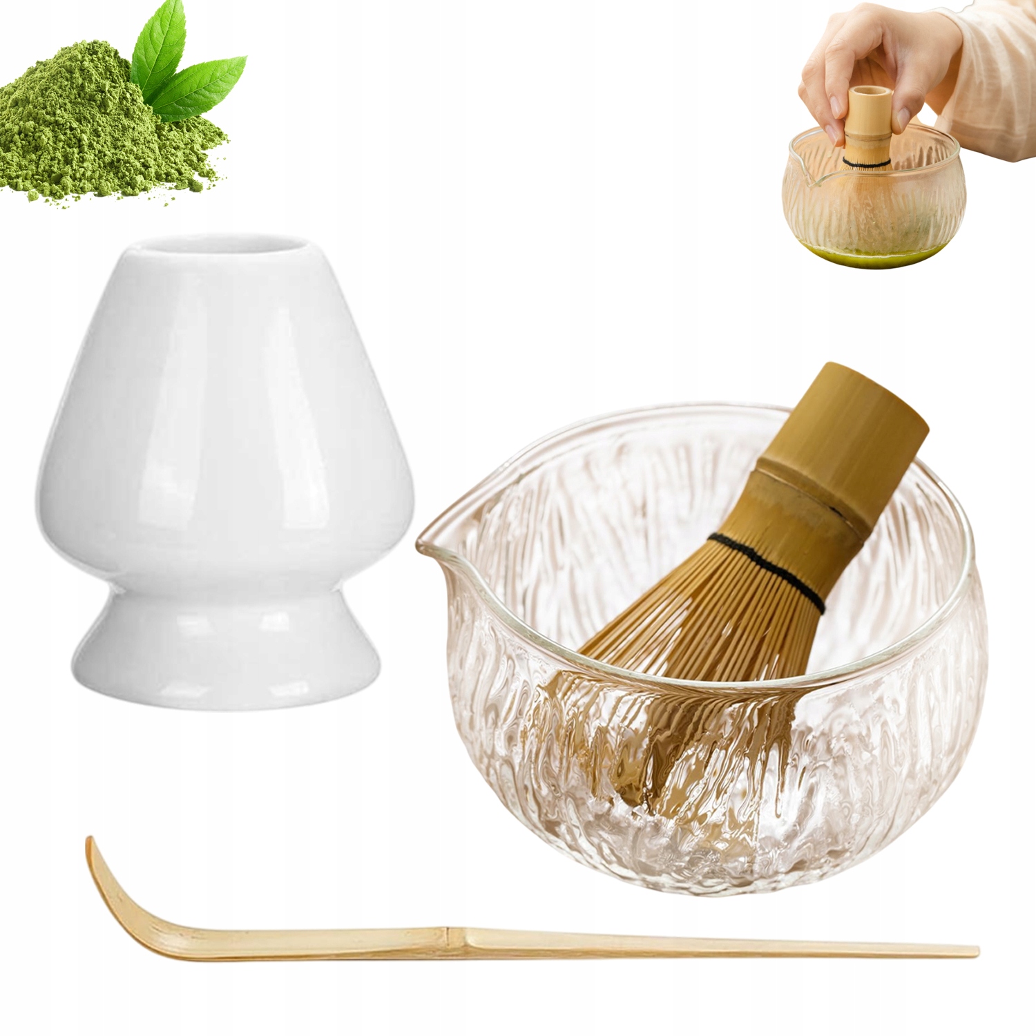 Všestranná Dárková Sada Na Čaj Matcha Šálek Stojánek Lžička