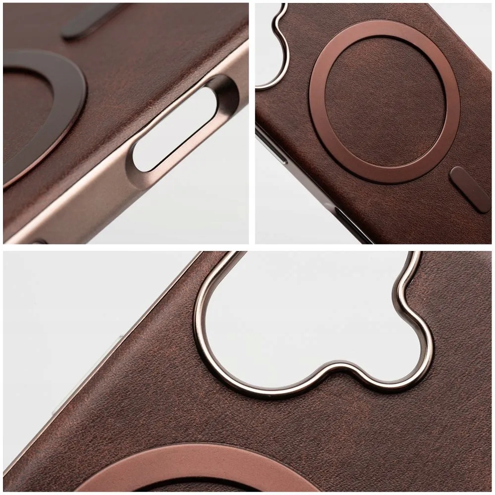 Futerał do iPhone 14 Pro Max Gentleman Mag Cover zgodny z MagSafe brązowy