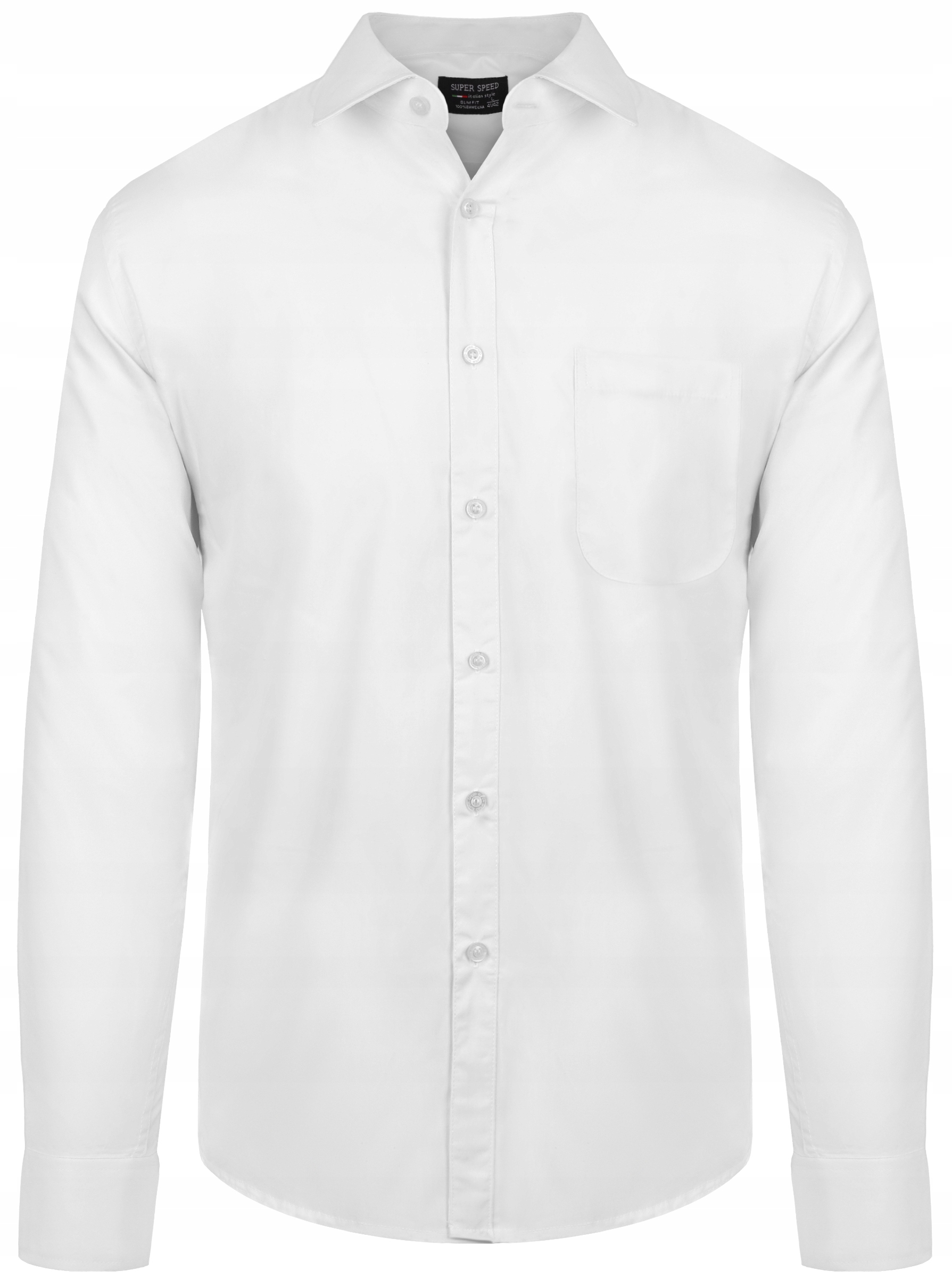 KOSZULA BIAŁA ELEGANCKA KLASYCZNA - BAWEŁNA 45/46