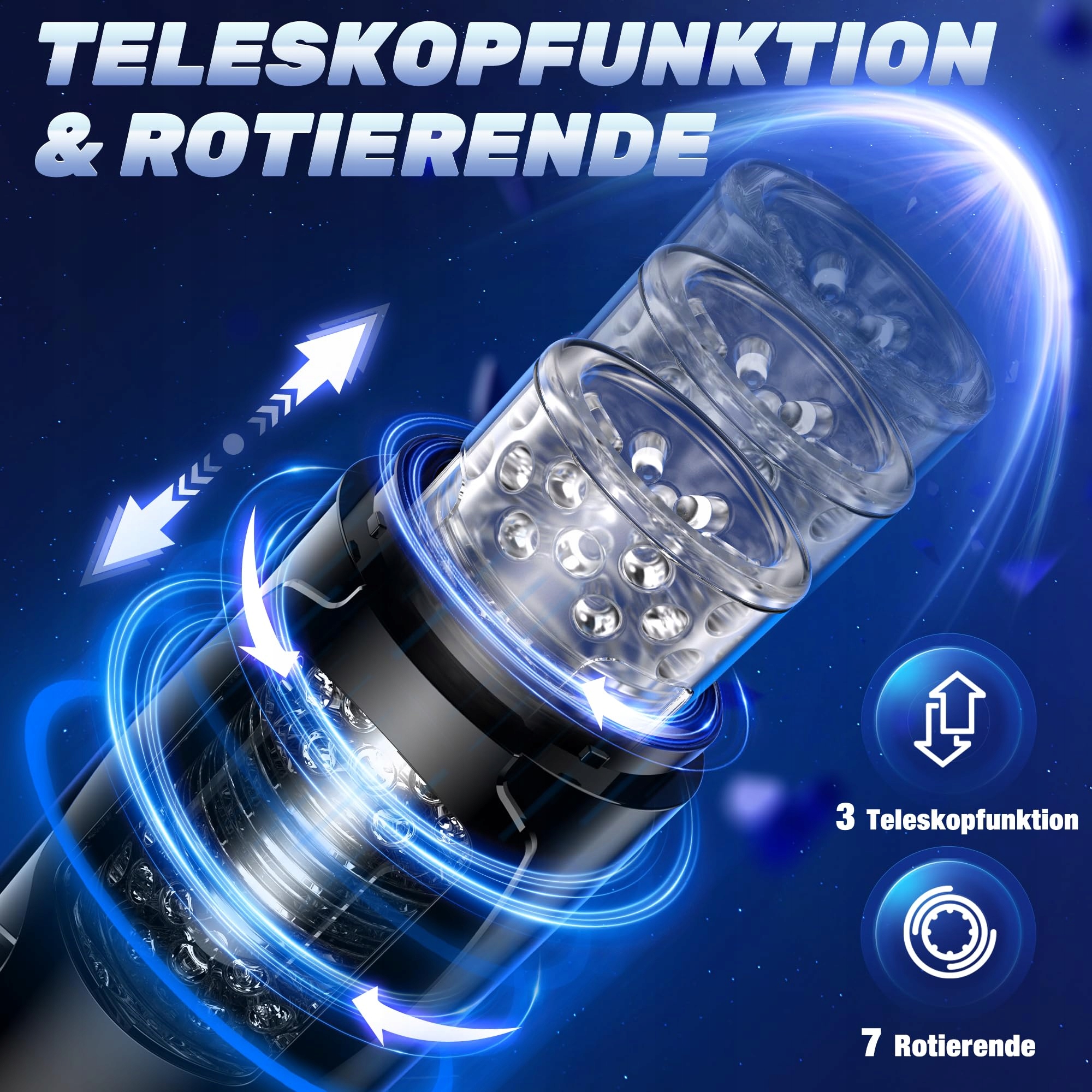 PANGPANGMI Masturbator Dla Mężczyzn 7 Trybów Aplikacja Teleskop Rotacja — miniatura 2