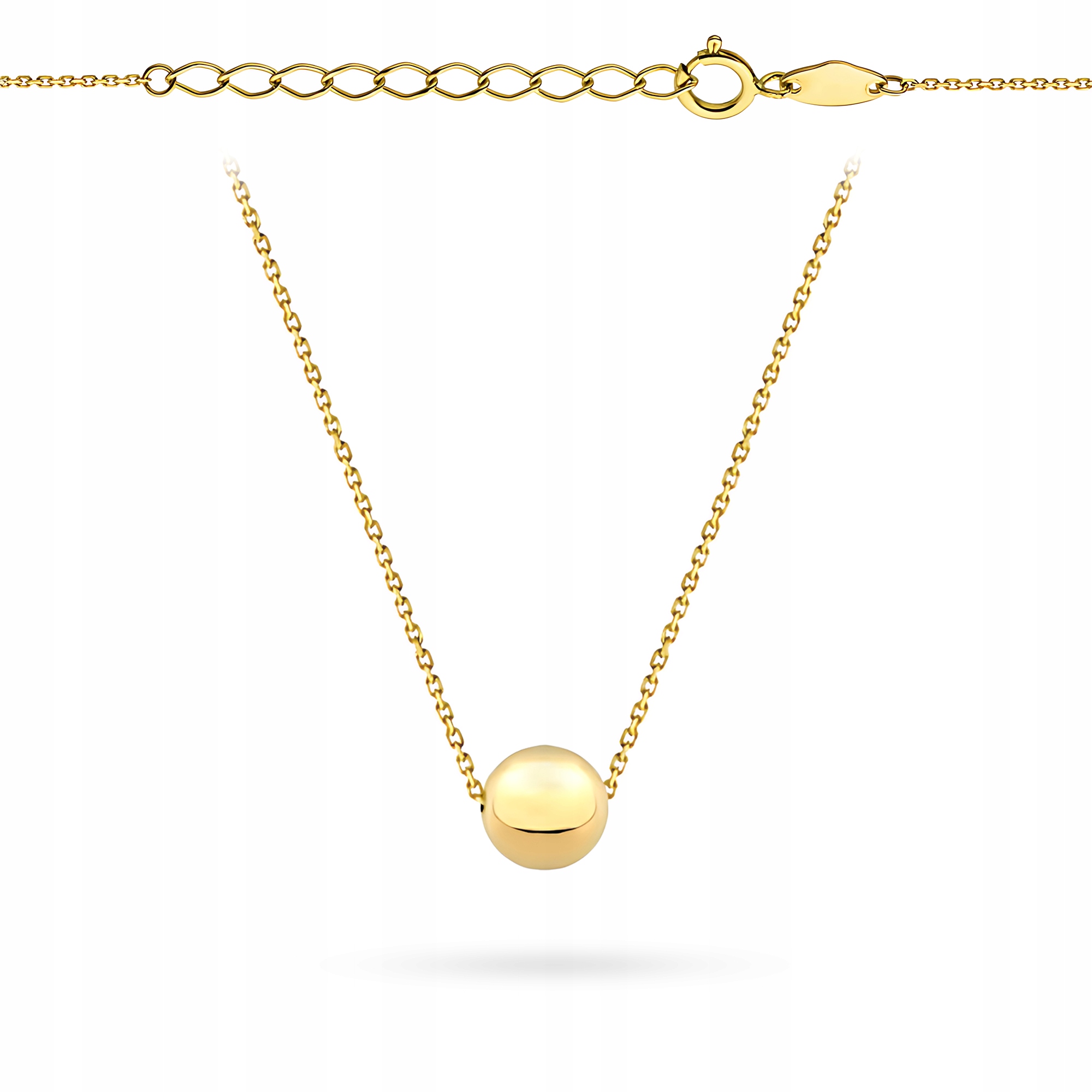 Złoty Naszyjnik Łańcuszek Damski pr. 585 Minimalistyczny Kuleczka Kulka 14k