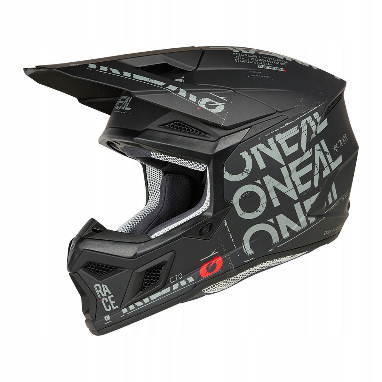 Helma O'Neal 3SRS Static black/gray matt XL
