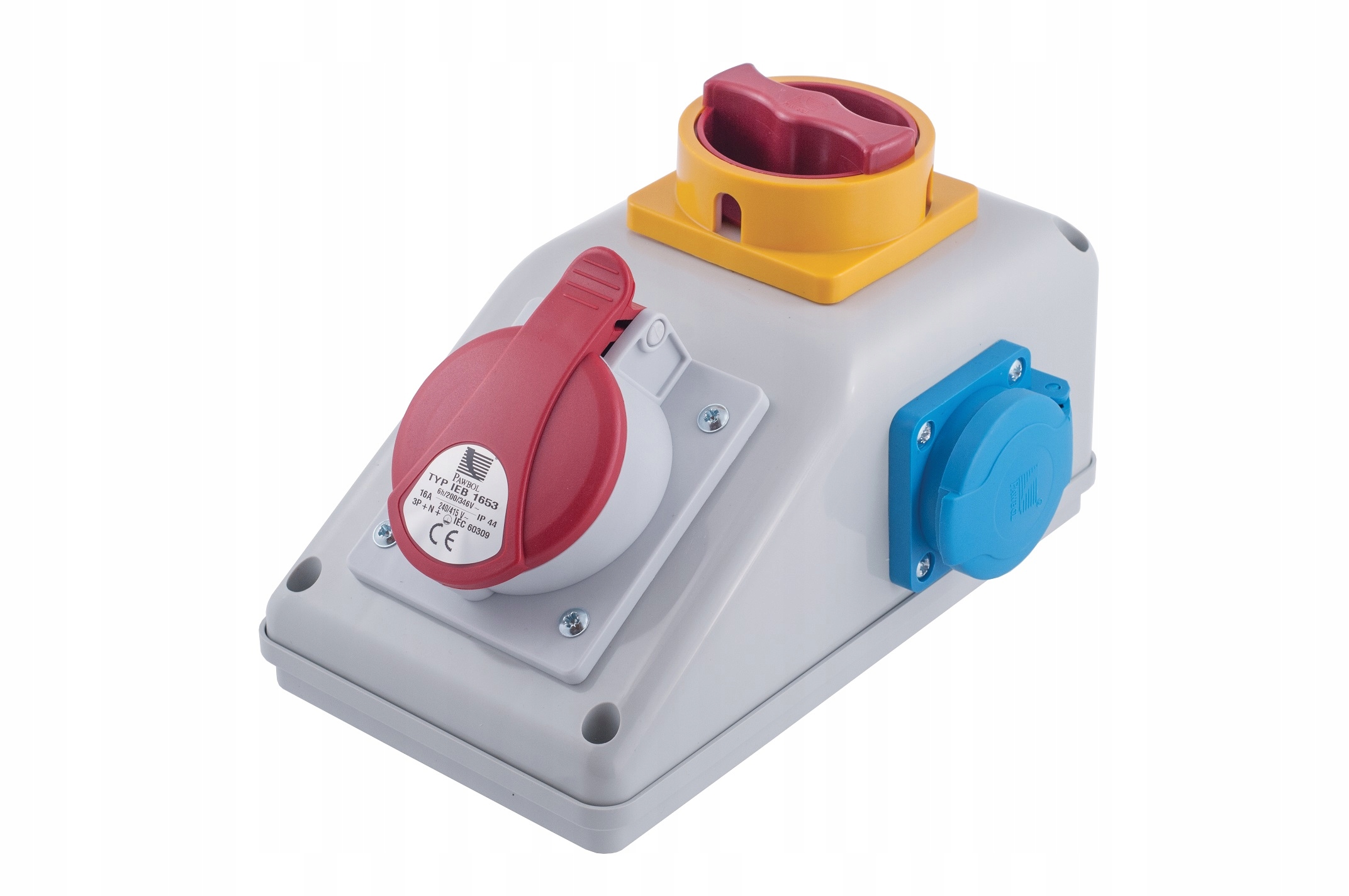 Pawbol Rozdzielnica R-box 1x16A/5P 1x250V wyłącznik L/p IP44 B.165/1/LP