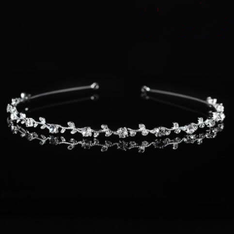 OPASKA DO WŁOSÓW ślubna CYRKONIE - kolor srebrny - OZDOBA Model 37408
