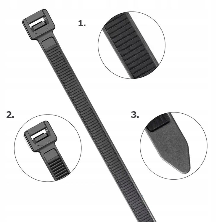 BARDZO MOCNE OPASKI ZACISKOWE QBA TRYTYTKI 4,7x450mm 100 SZT. ODPORNE BLACK Rodzaj opaska zaciskowa