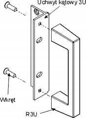 K3UCHYT-3U Úhelník pro kazety Euro 3U/6U 2ks