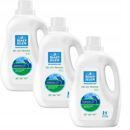 Levně 3 ks Biały Jeleń prací gel Biel 1,5l