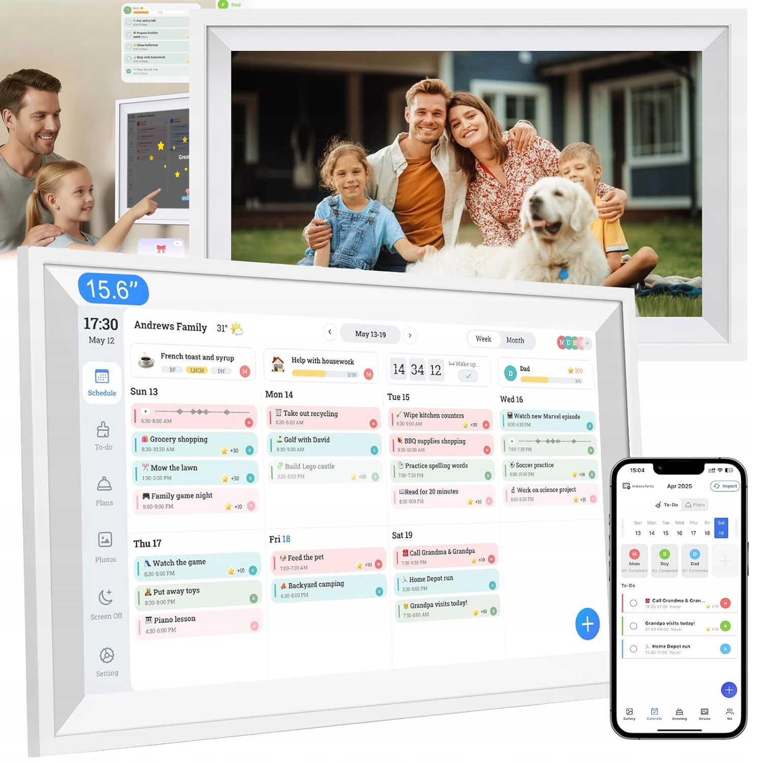 Rámeček Velký 15,6 Palce Frameo Dotykový 32GB Wifi