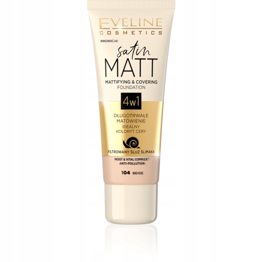 

Eveline Satin Matt 4w1 Podkład 104 Beige 30ml