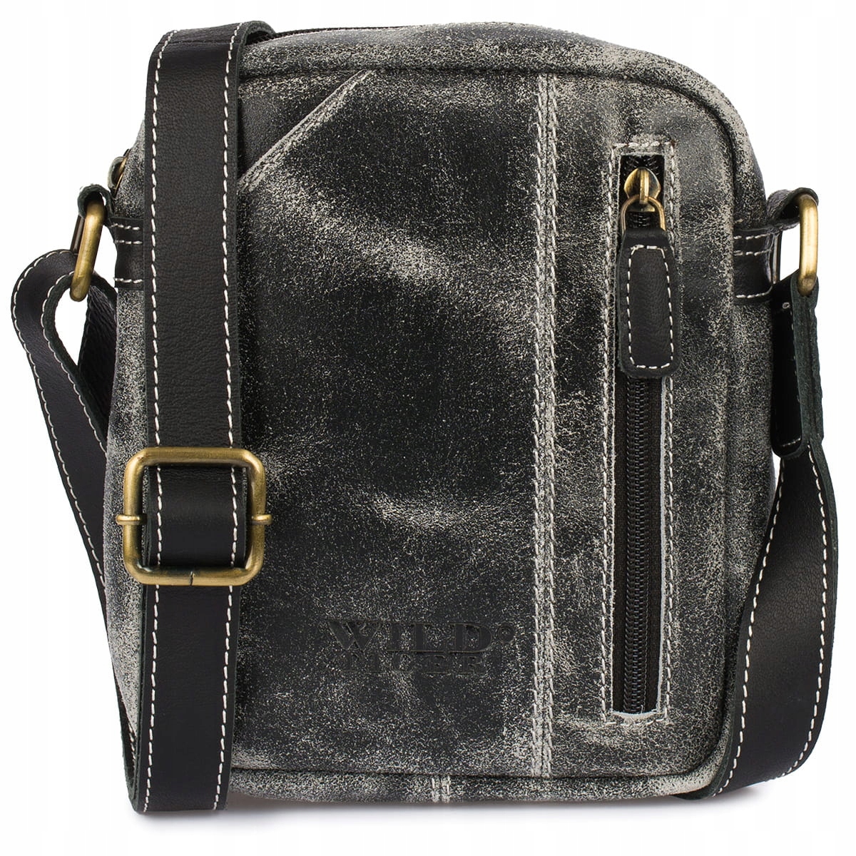 Kožená kabelka přes rameno pro muže Wild Tiger černá