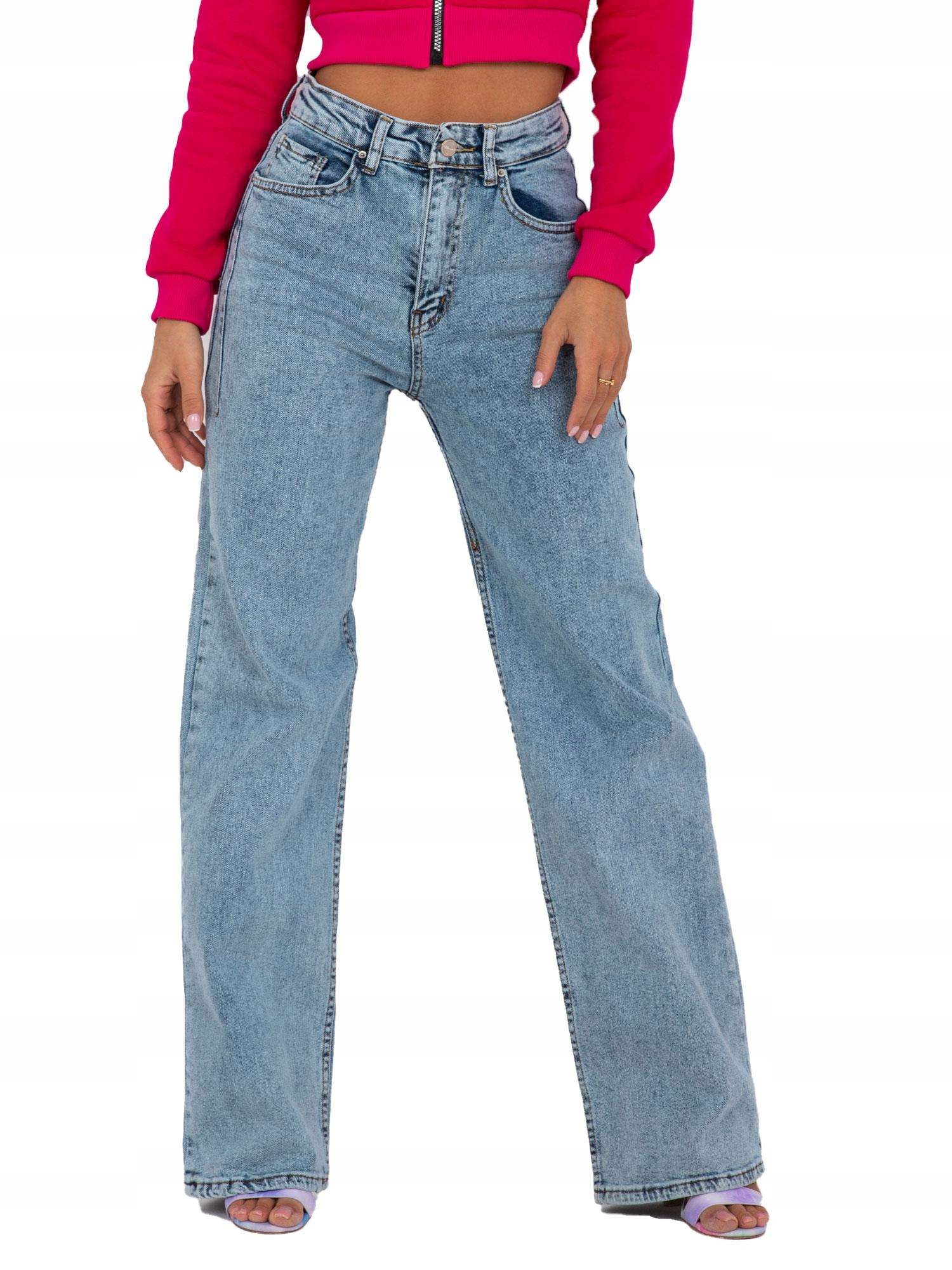 

Proste Jeansy damskie z wysokim stanem - 25