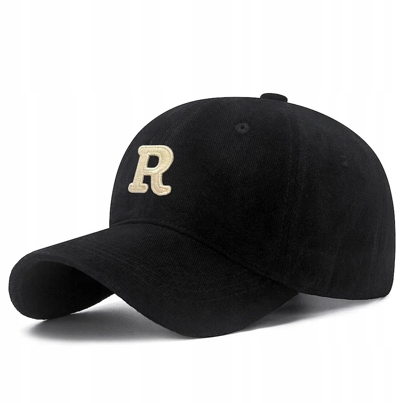 Czapka z daszkiem strapback "R" jakość premium czarna