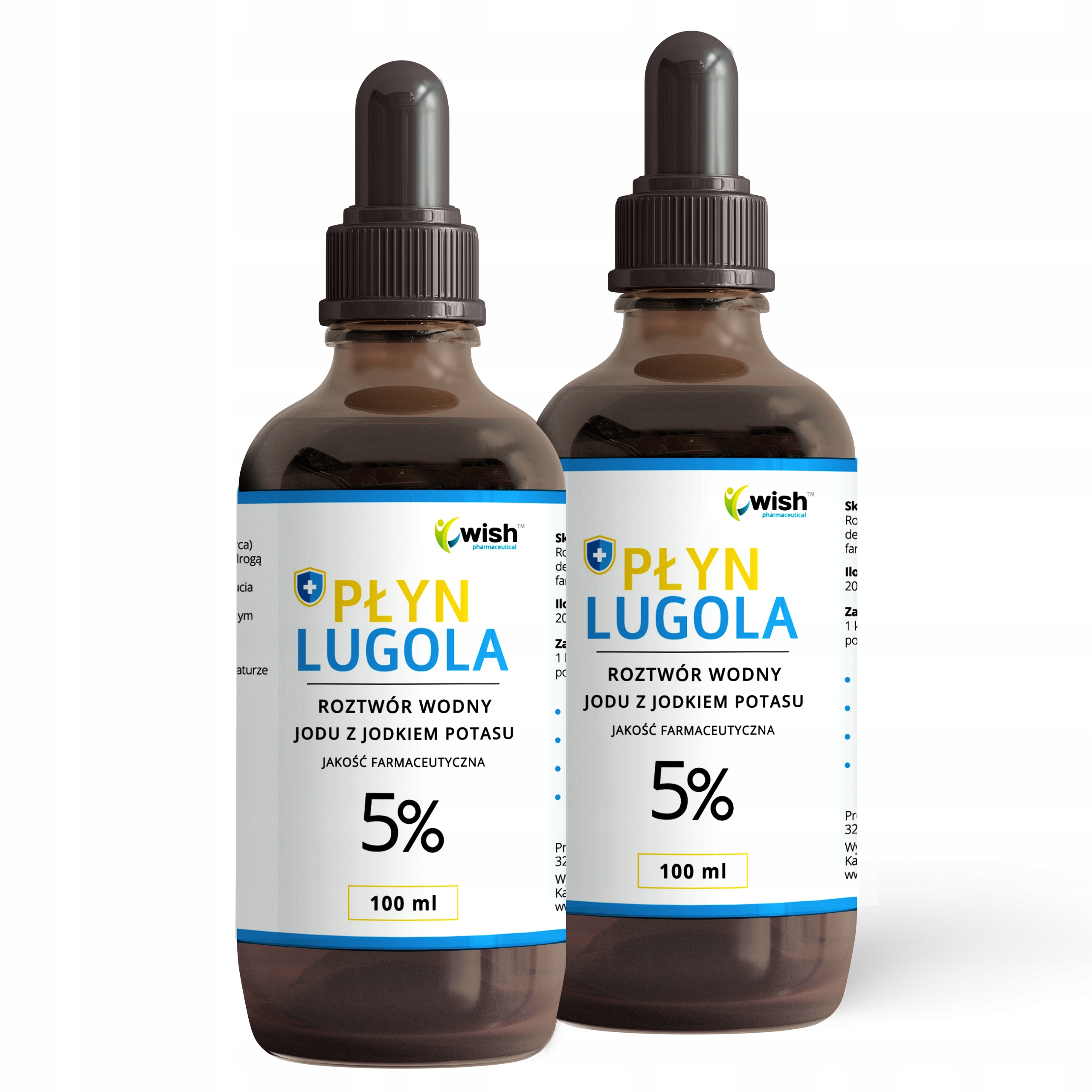 

Płyn Lugola 5% jod jodek potasu Czysty jod 2x100ml
