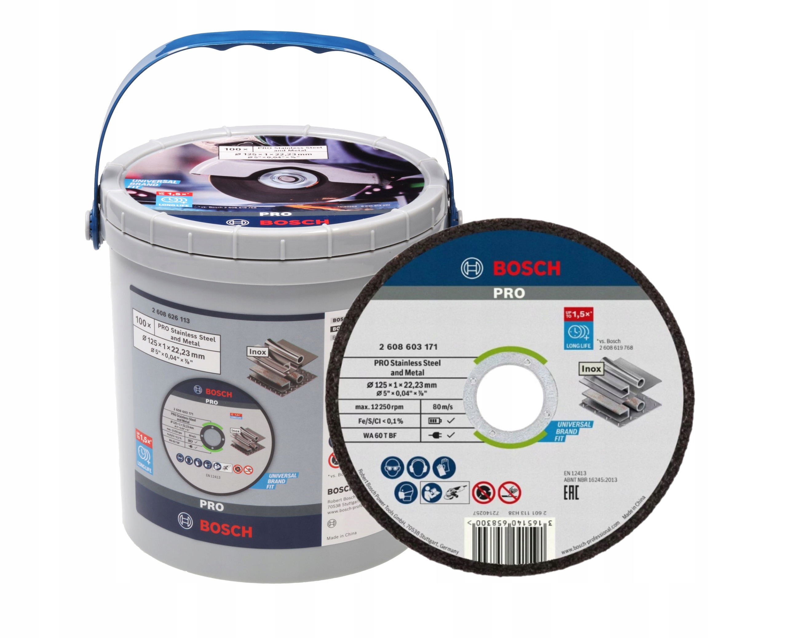 BOSCH TARCZA DO METALU INOX 125 x 1mm (100szt) Wiaderko