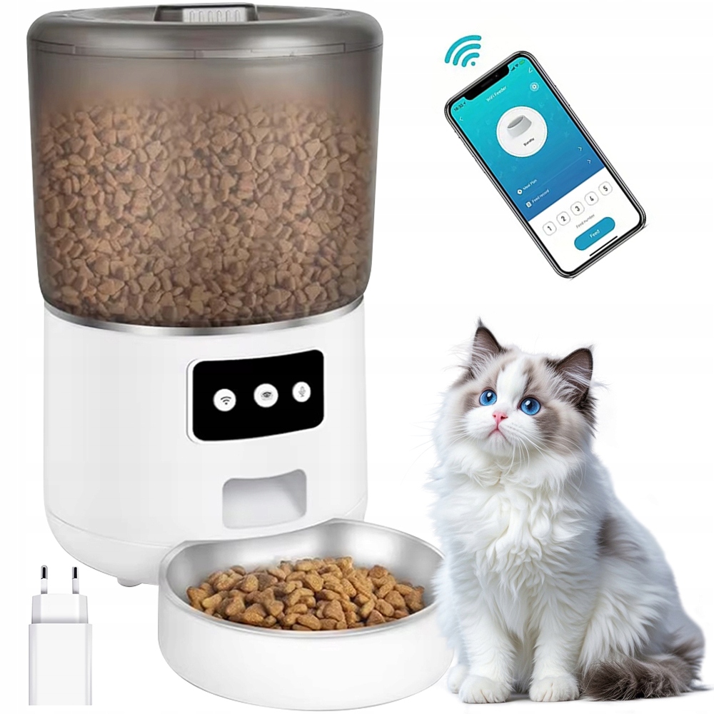 Levně 4 L Automatický Zásobník Na Krmivo Pro Psa A Kočku, Praktický, Bílý