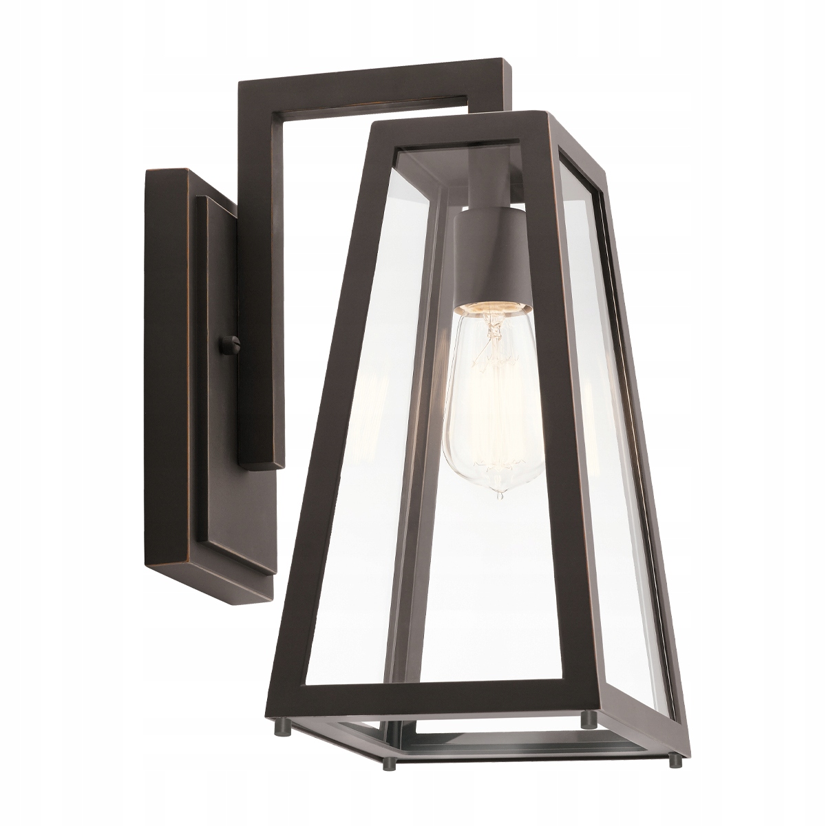 Venkovní nástěnné svítidlo tmavě hnědé skleněné, lampa IP44 Kichler