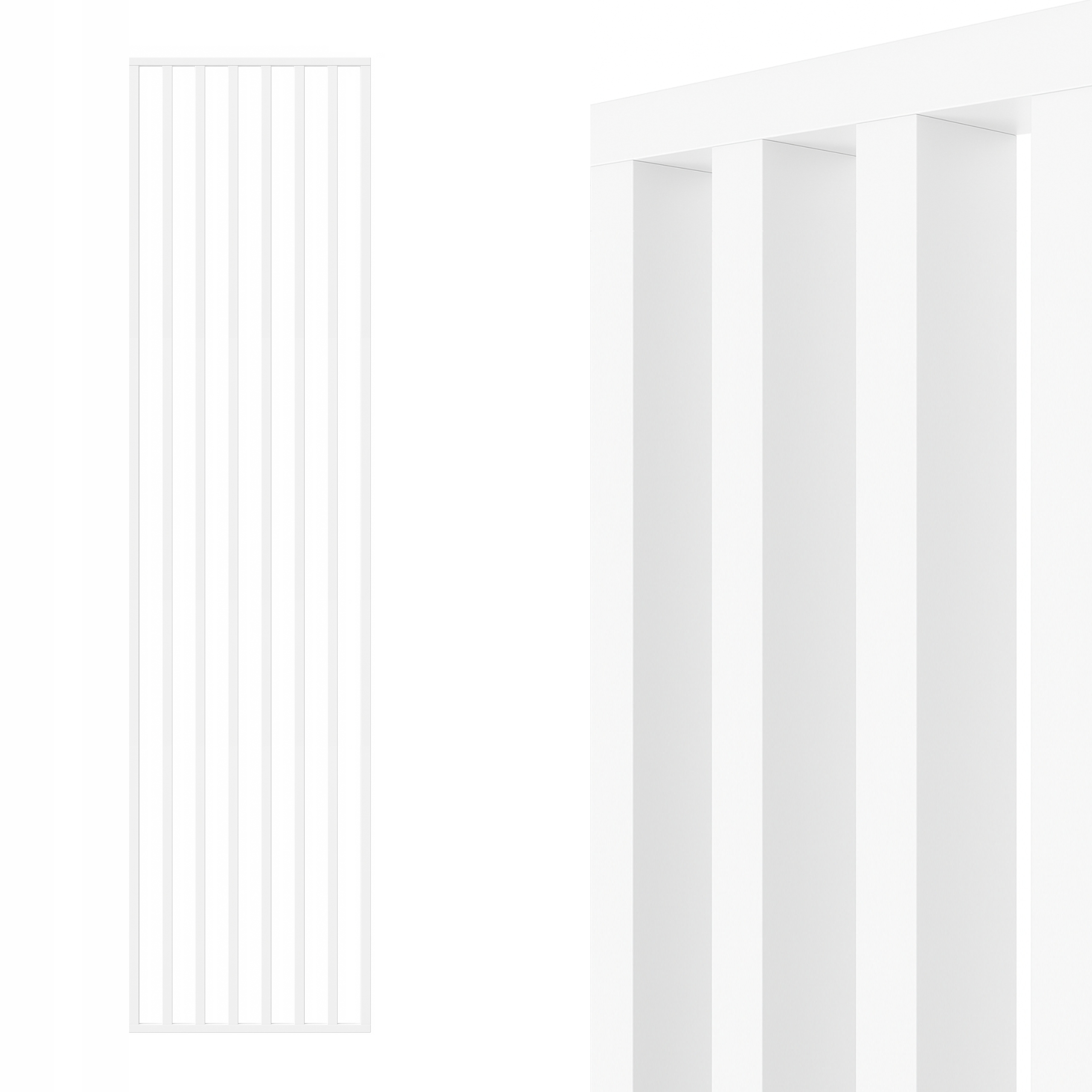 Ścianka działowa z lameli 70,1cm x 280,6cm 8 lameli Mdf Biała Do Malowania