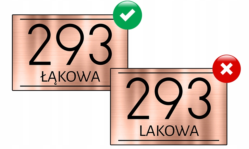 TABLICZKA Adresowa DiBOND NUMER DOMU + GRATIS Kolor mosiądz