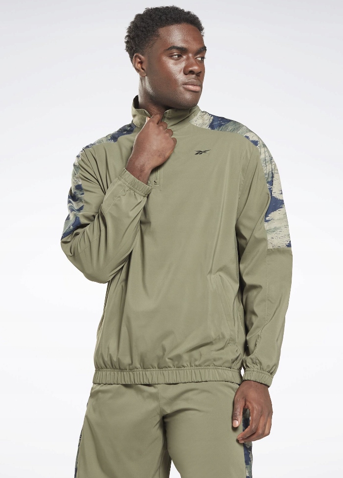 Reebok Zielona Bluza Męska Sportowa Z Logo 0A6C6_A* Tła