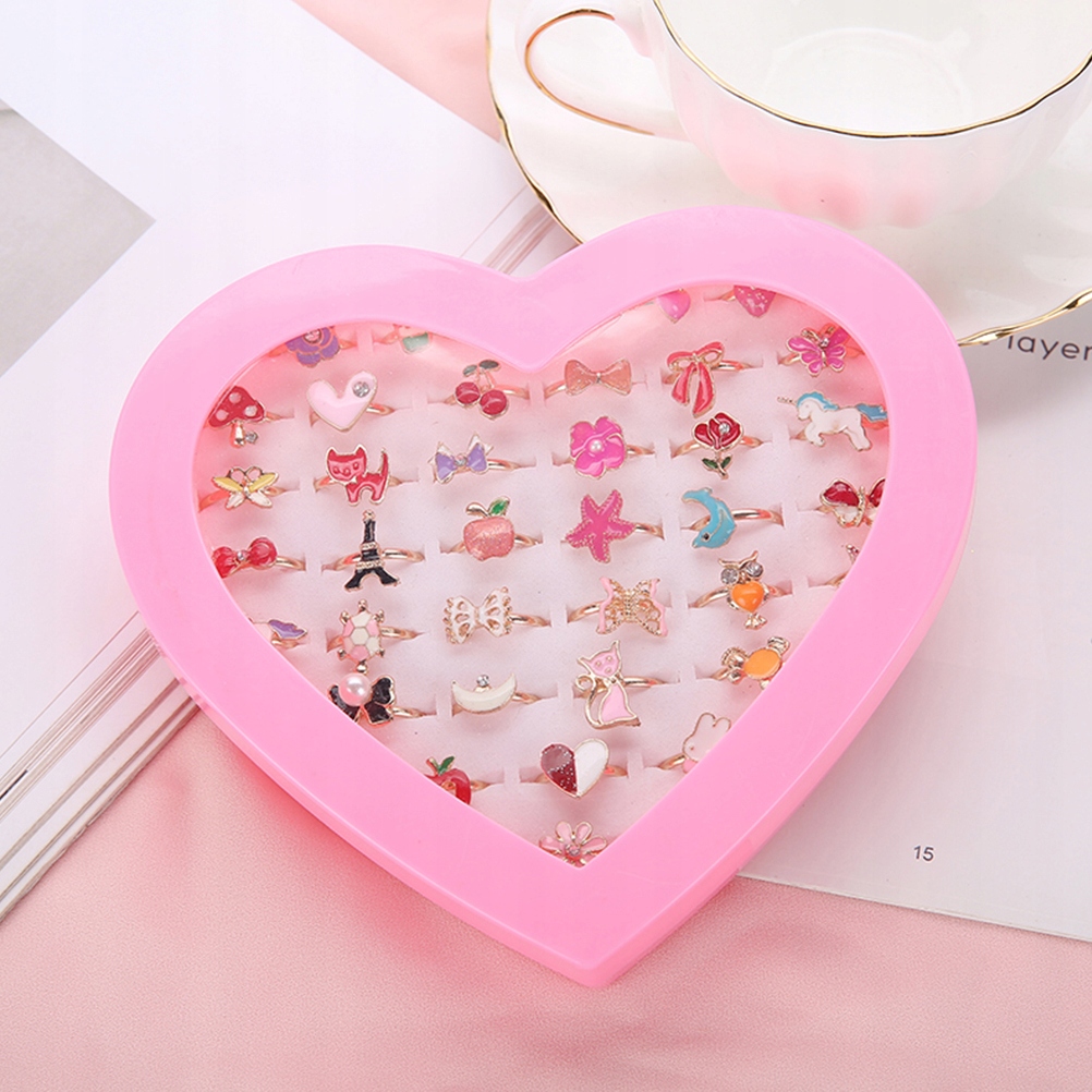 DZIECIĘCE PIERŚCIONKI Z DIAMENTAMI DZIEWCZYNY WERSJA KOREAŃSKA 36 SZT Marka bez marki