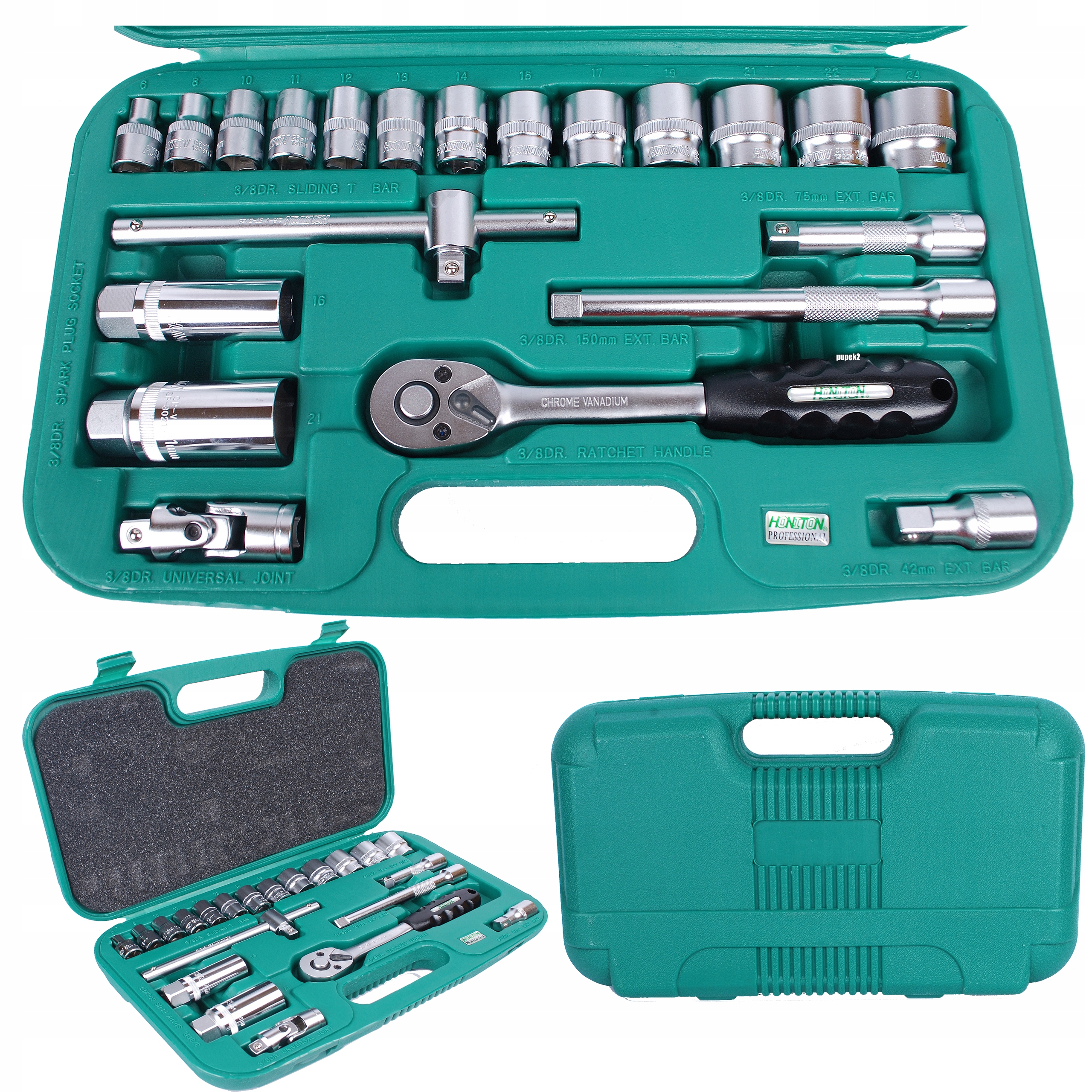 Sada Náradia Nástrčné Kľúče, Račne, Nástrčné Klúče, 3/8" 6-24 mm Honiton