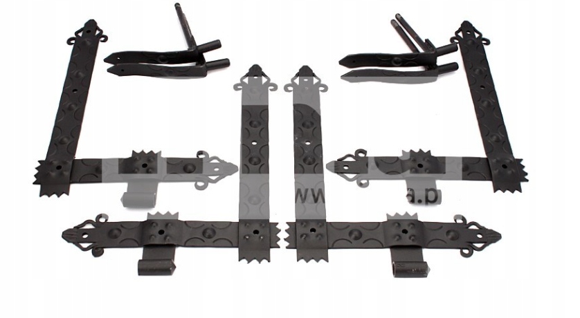 Úhlový závěs kovaný Nkk 60 cm kpl (kpl 4ks) černý lakovaný
