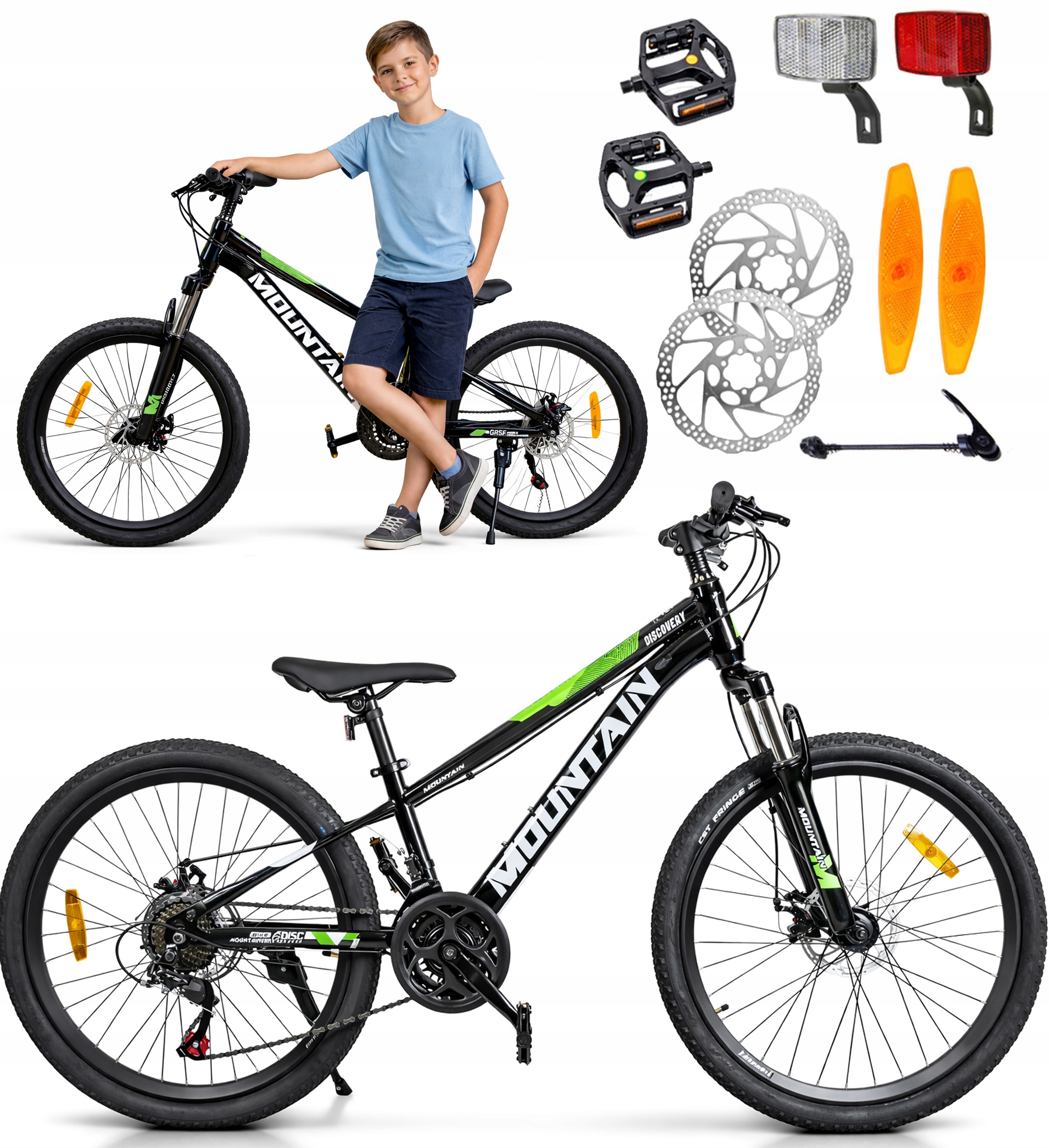 Rower Górski Mtb 26 Hamulce Tarczowe Amortyzacja Komunię Boy/girl 130-155cm