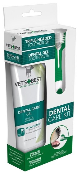 Levně Vet's Best Dental gel kartáček set Adult