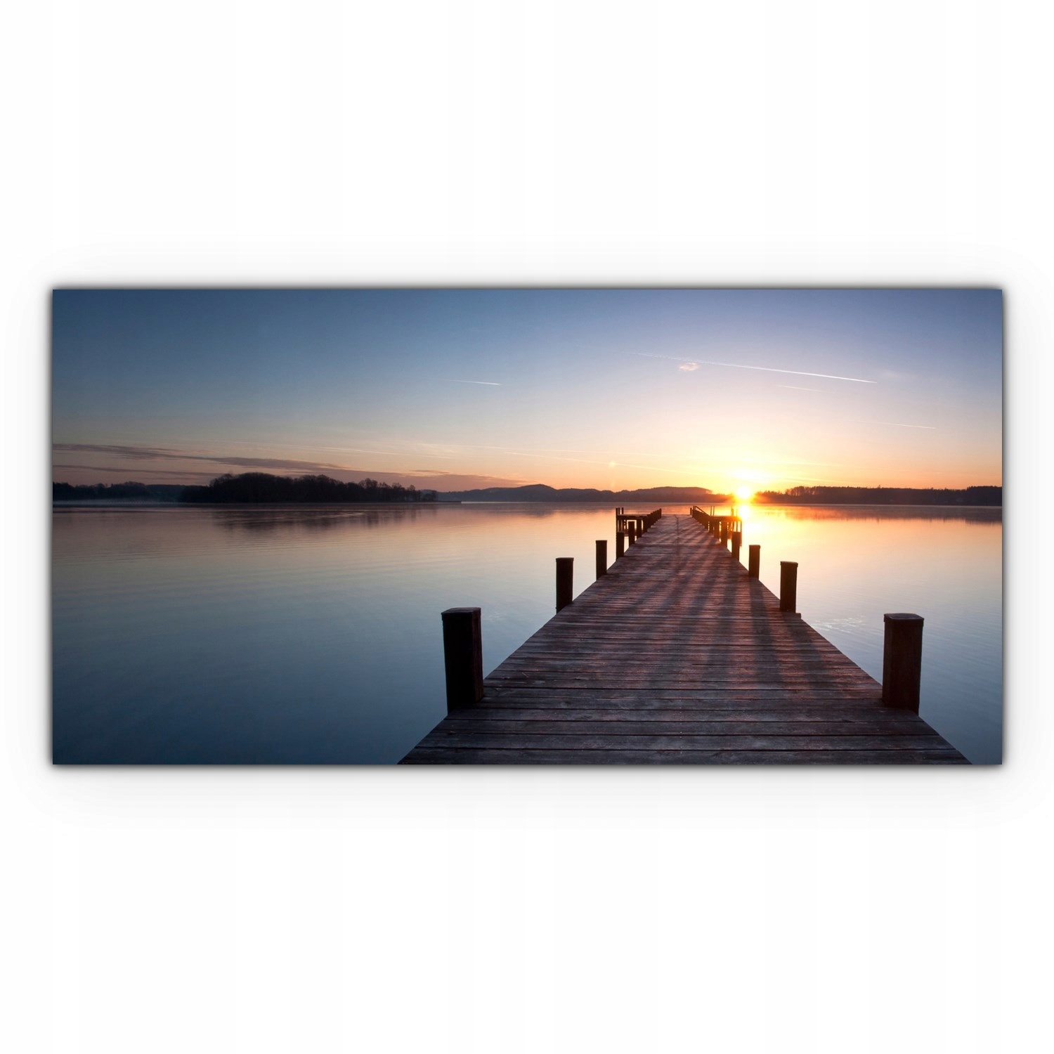 Canvas na nástěnném rámu 120x60 Molo Západ Slunce