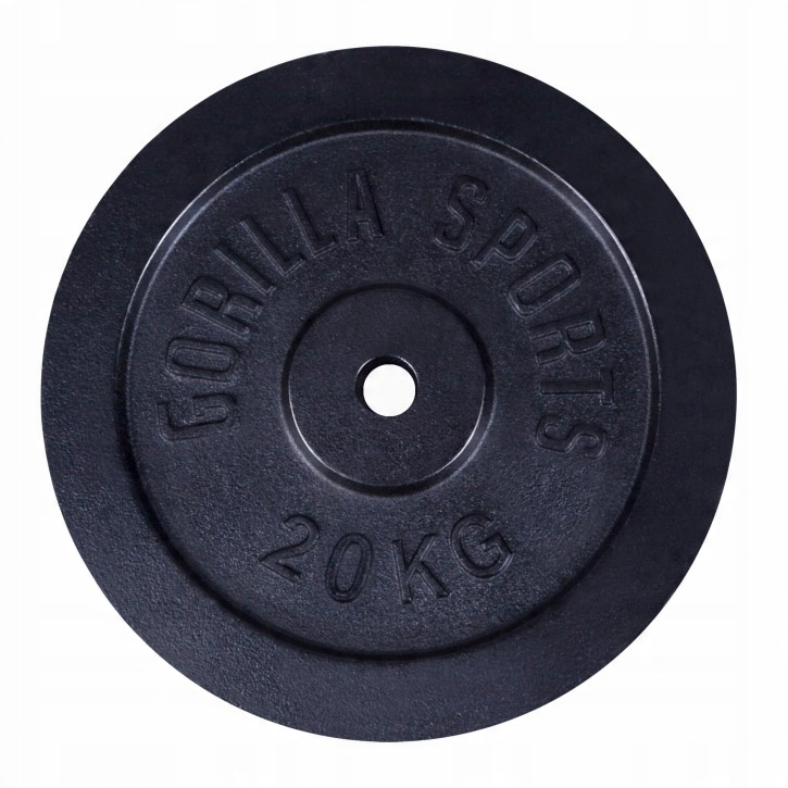 

Obciążenie żeliwne 20kg czarne 30mm Gorilla Sports
