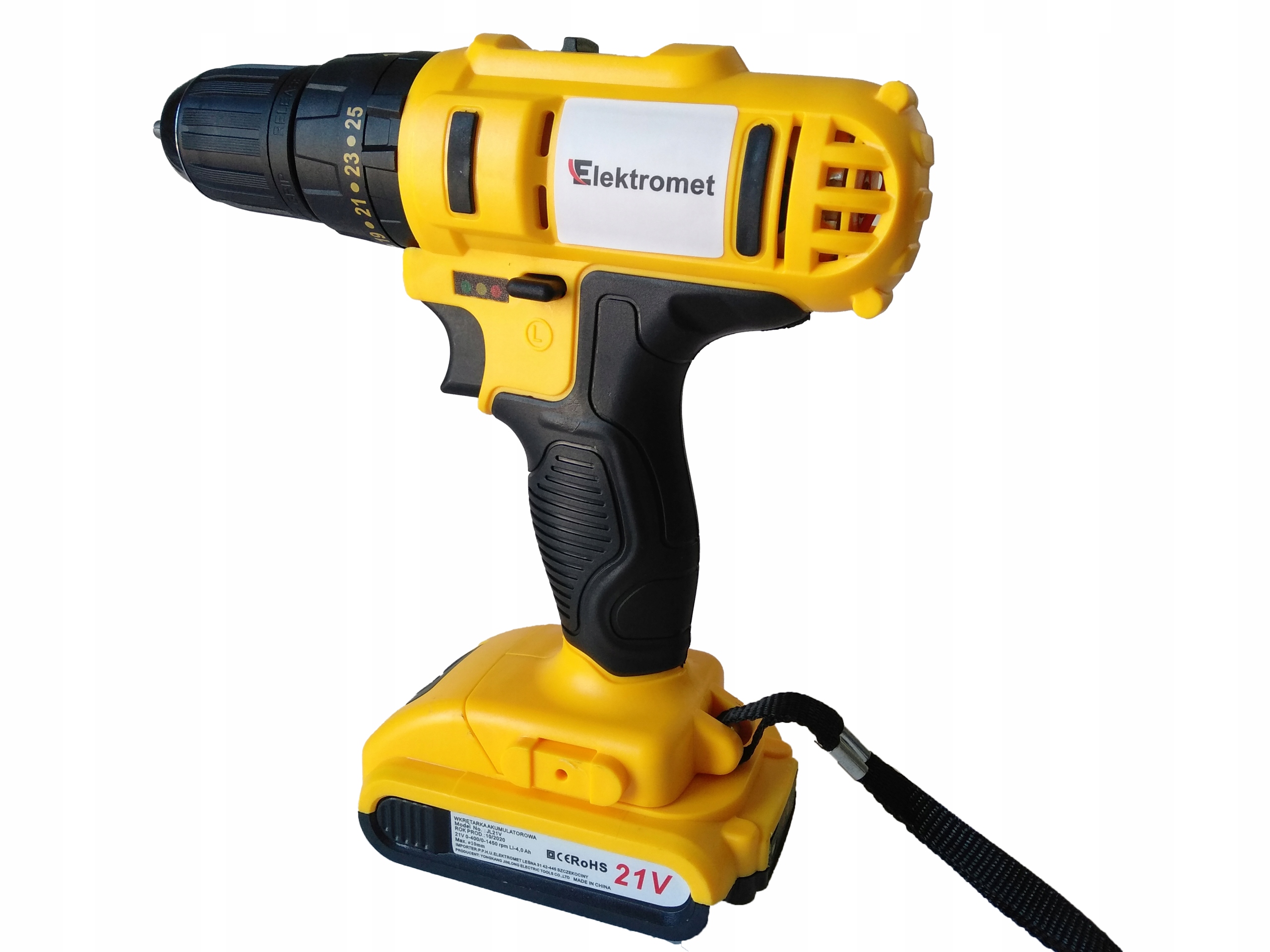 21V WIERTARKO WKRĘTARKA AKUMULATOROWA WALIZKA NASADKI BITY LED WALIZKA 2AKU Napięcie (V) 21,6 V