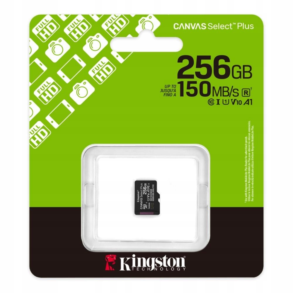 Kingston 256GB microSDXC Canvas Plus Memory Card 150MB/s Read, Uhs-i Speed