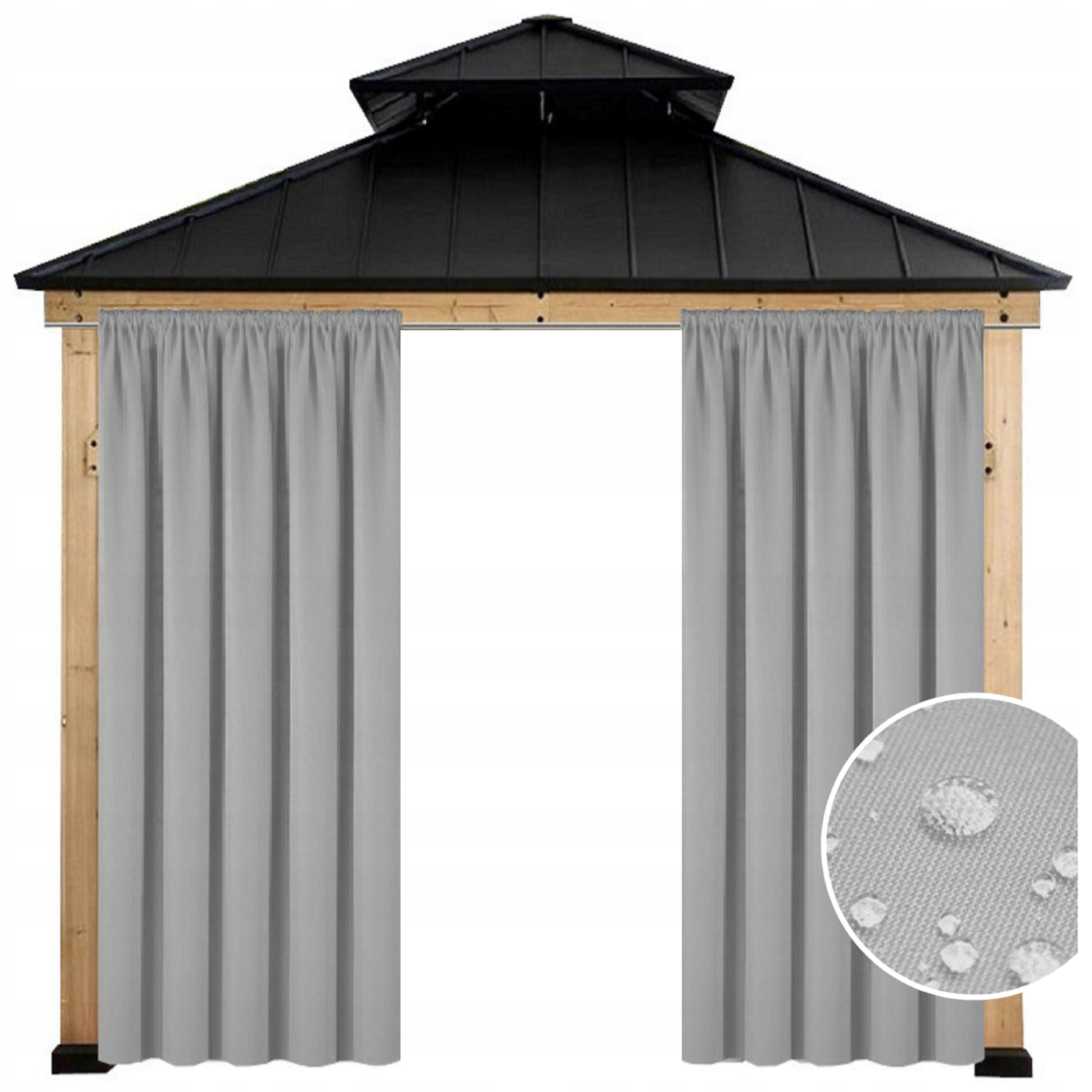 ZASŁONY OGRODOWE WODOODPORNE 155x200 TUNEL ZASŁONA OGRODOWA NA TARAS GŁADKA