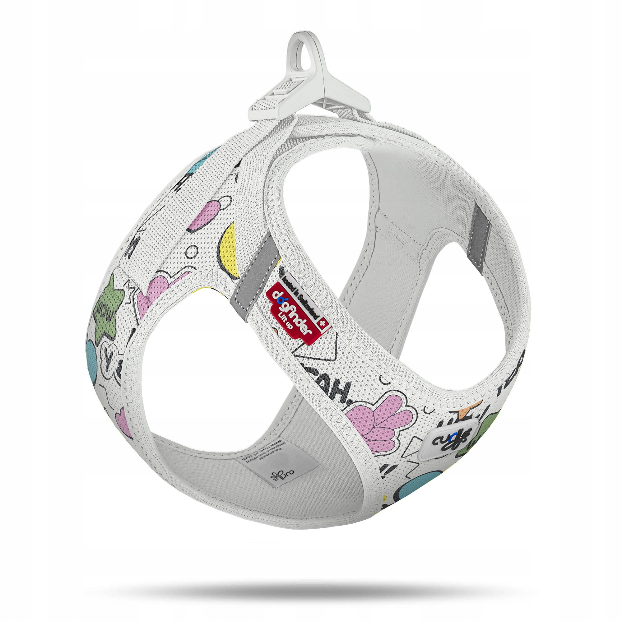 Curli Szelki dla psa Clasp Air Mesh Comic Light Gray 3XS