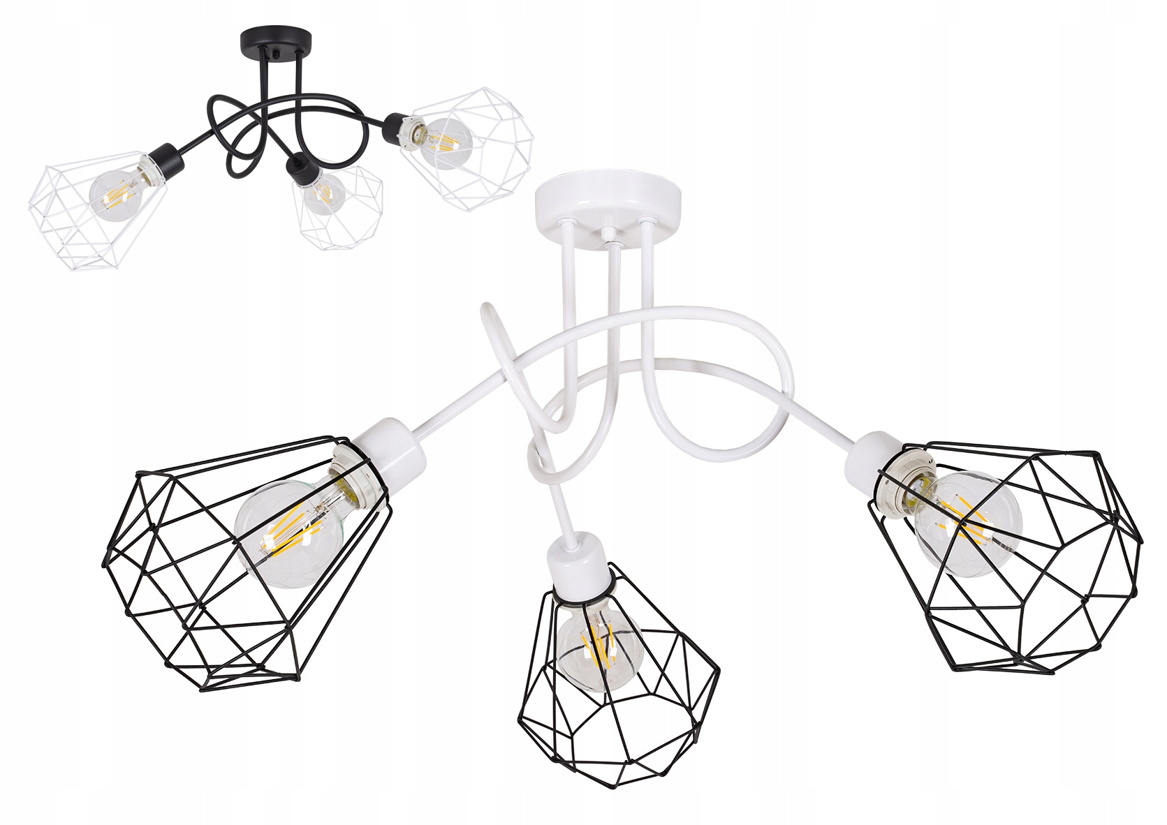 Stropní svítidlo závěsný lustr Loft drát Brylant