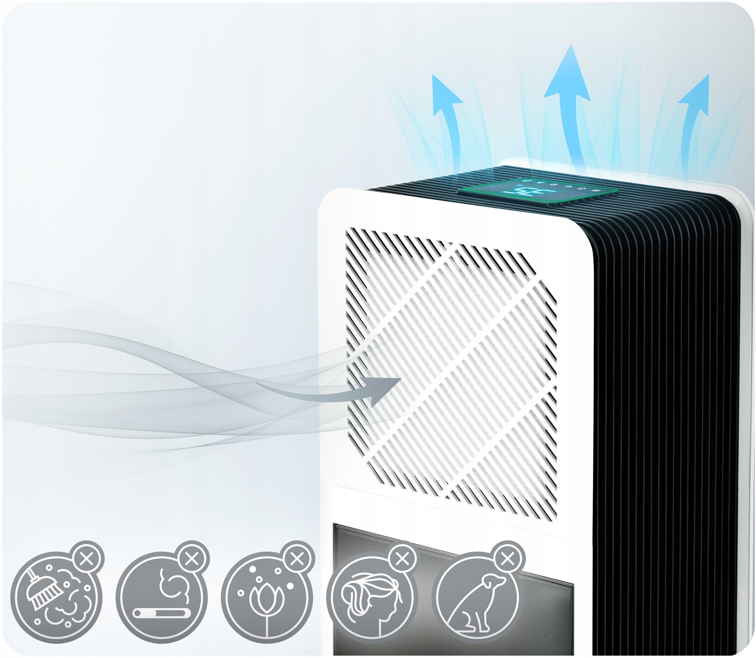 ODVLAŽIVAČ ZRAKA S APSORBTOROM VLAGE 64W HEPA 34dB TAJMER LED Berdsen Šifra proizvođača 353100