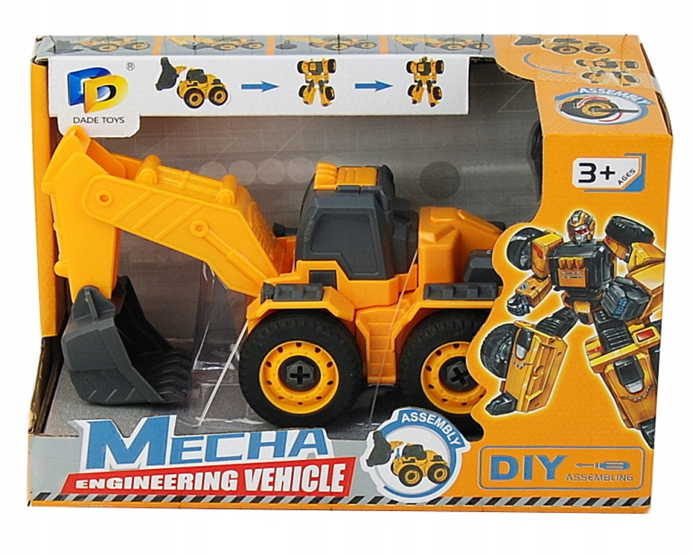 AUTO ROBOT ŻÓŁTA KOPARKA DO SKRĘCANIA 2W1 TRANSFORM