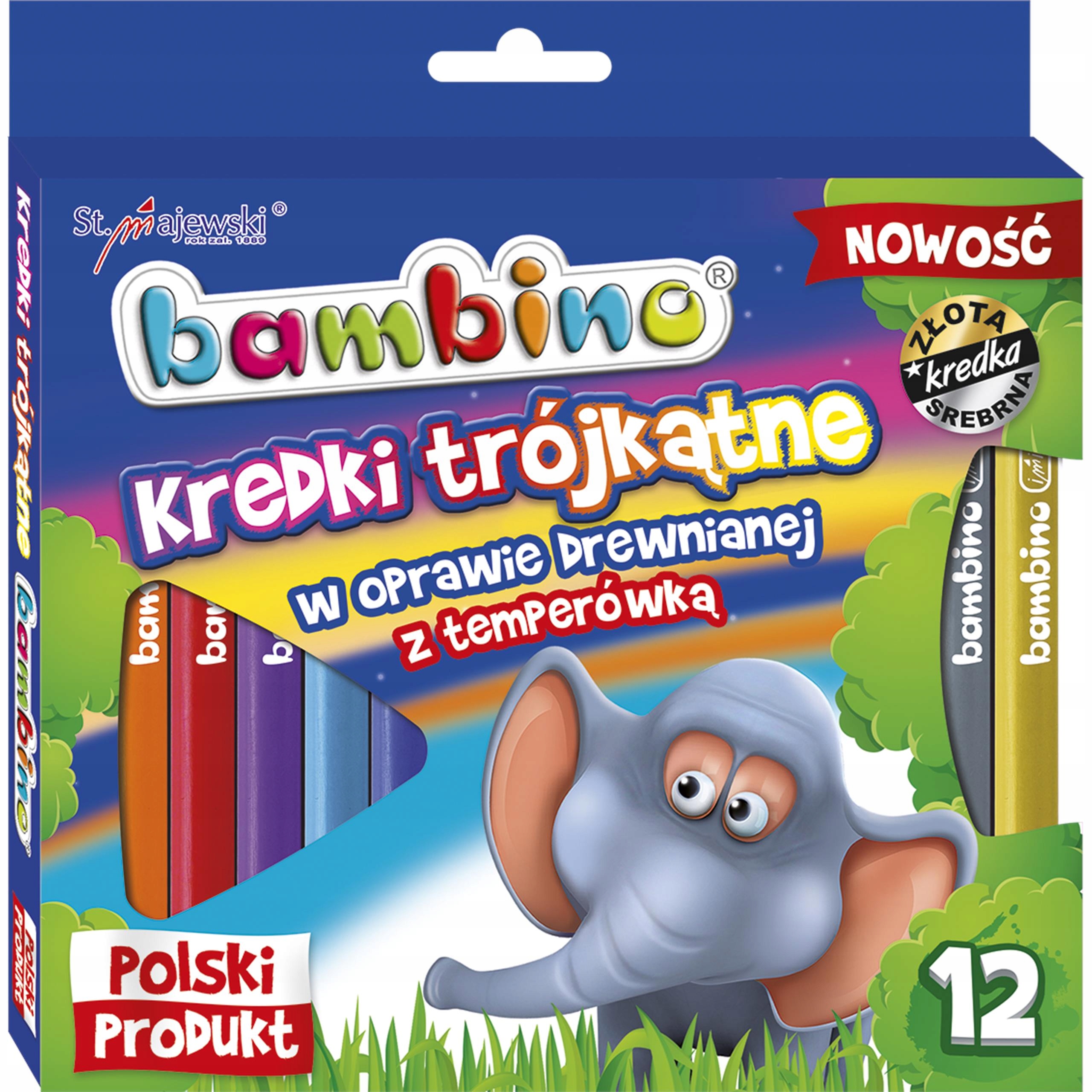 

Bambino Kredki drewniane trójkątne 12 sztuk