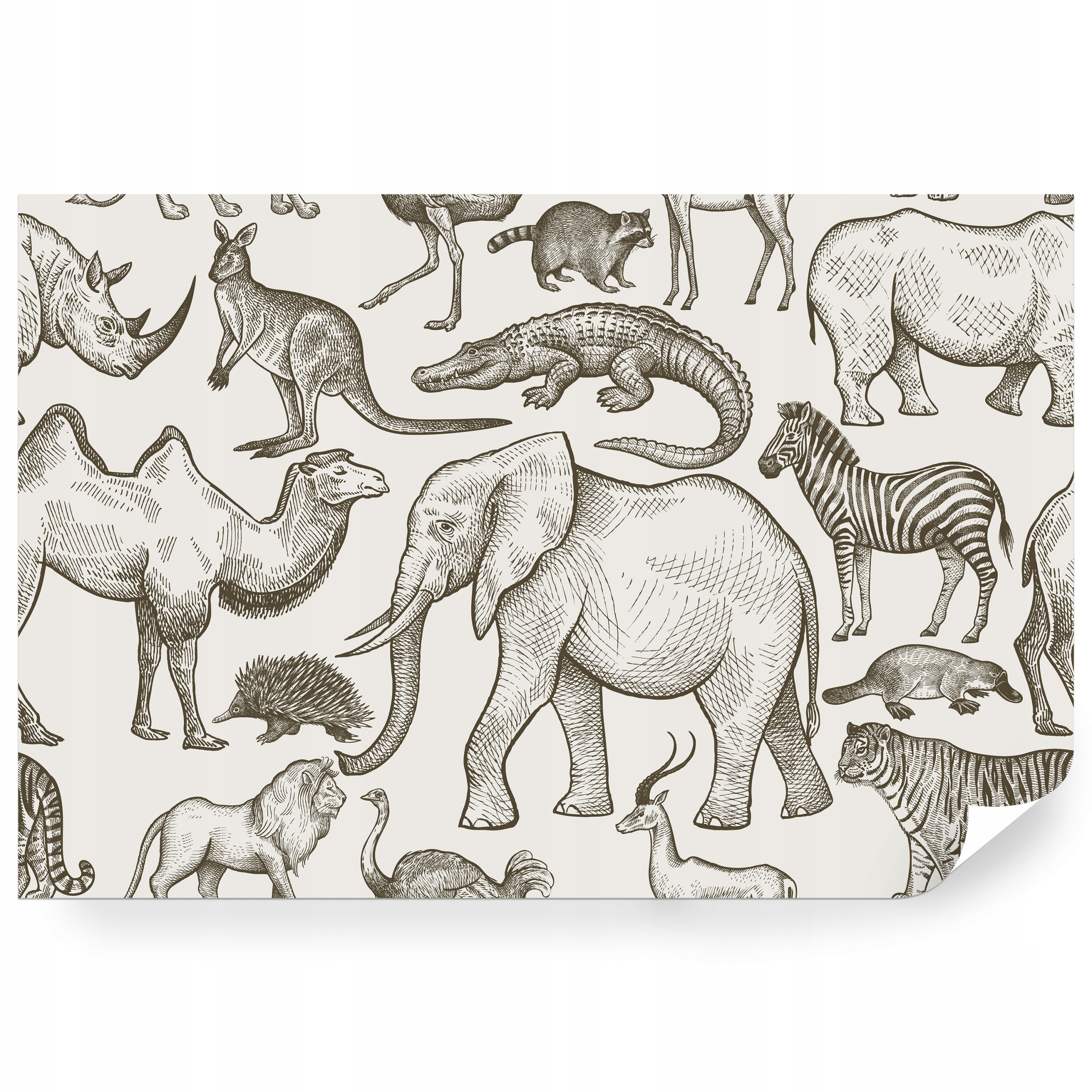 Samolepiaca fototapeta Ilustrácia Zvieratá Safari Džungla 368 x 280 cm