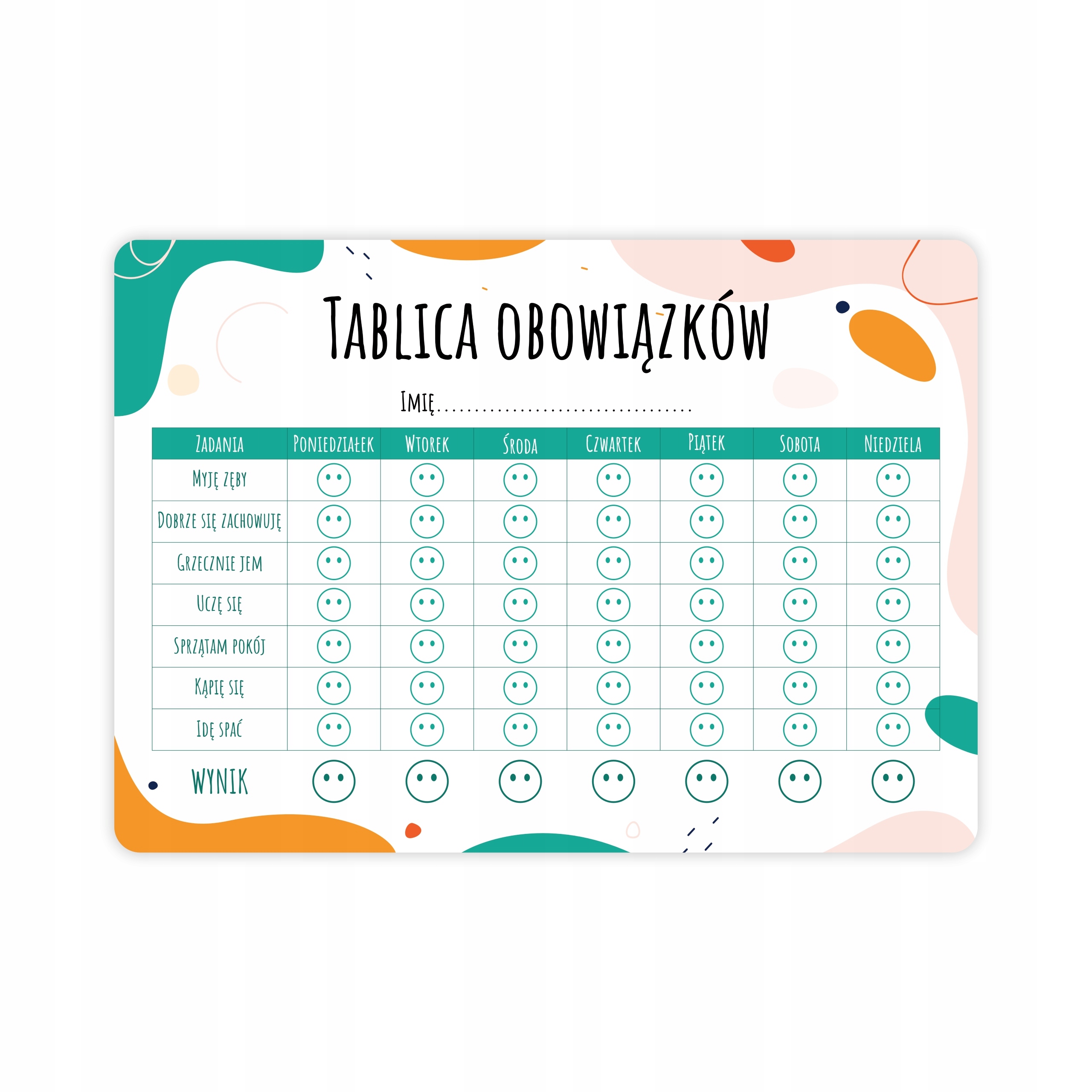 Tablica obowiązków A4