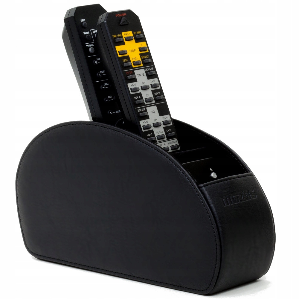 SKÓRZANY ORGANIZER STOJAK NA PILOTY CZARNY PREMIUM