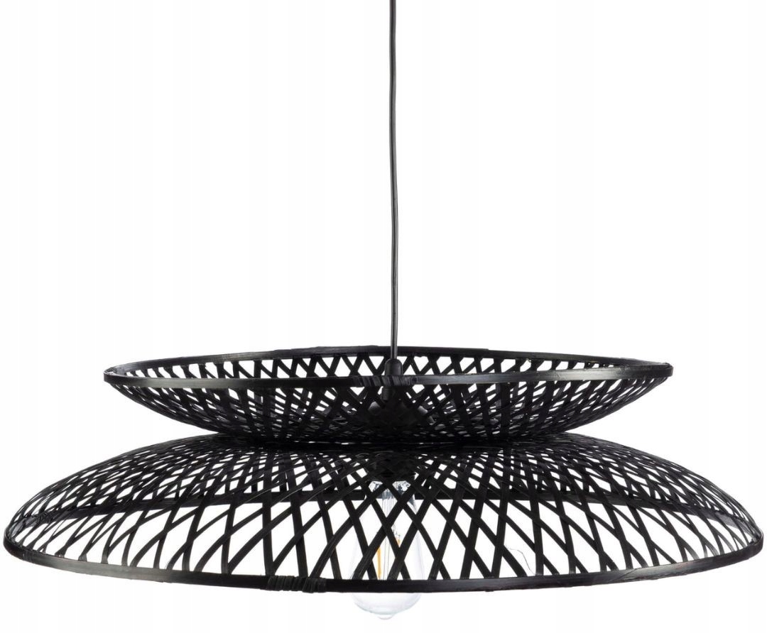 Lampa wisząca boho Zen Black bambusowa duża 60cm TH27