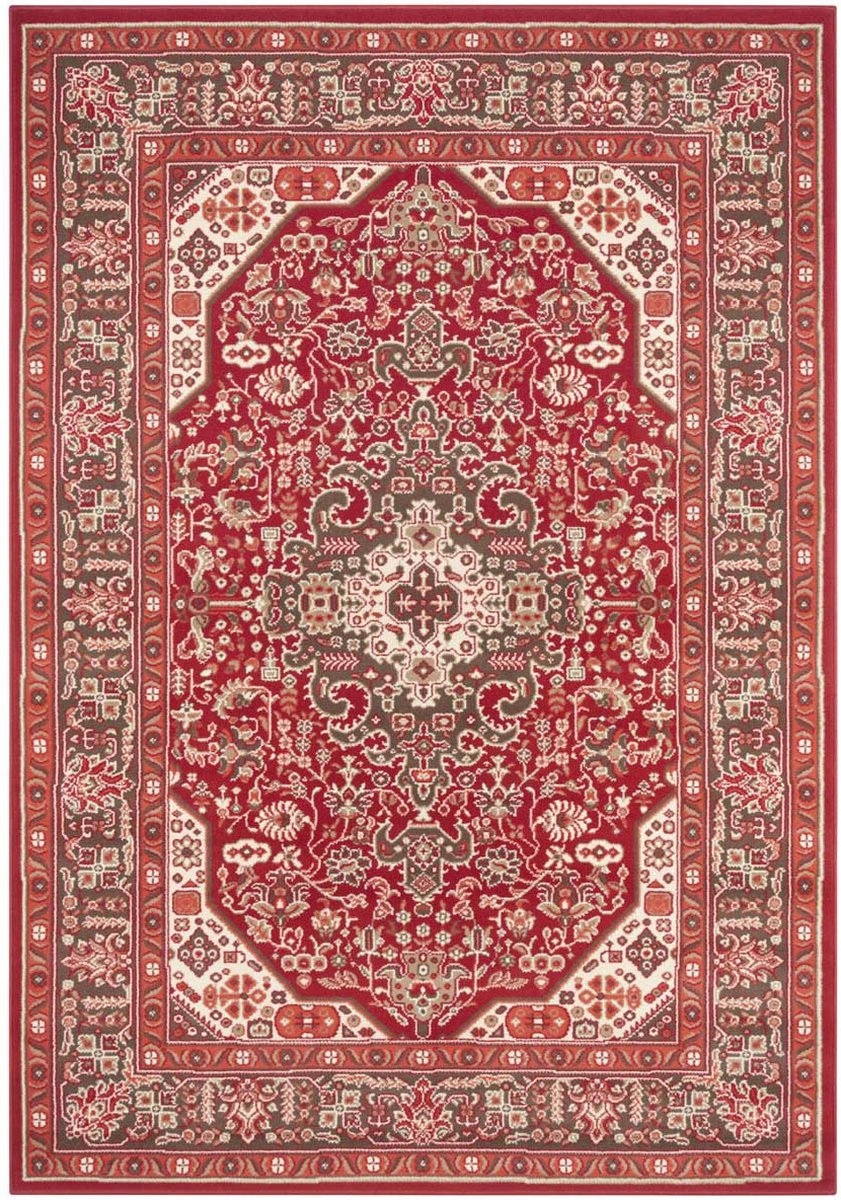 Klasický, tradičný červeno-krémový koberec do obývačky 200 x 290 cm