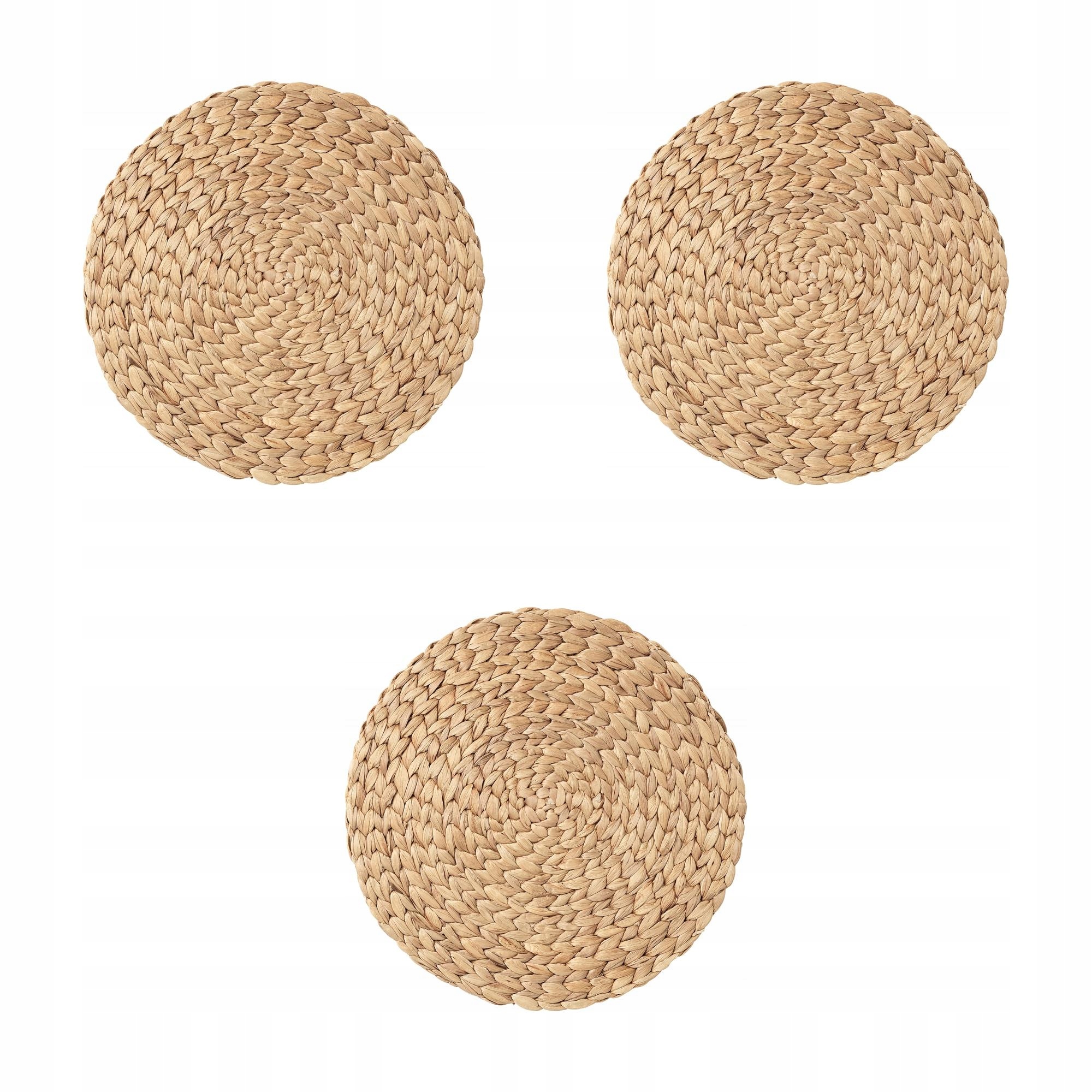 3 ks Podložka Soaré z vodního hyacintu 37 cm, ručně vyráběná