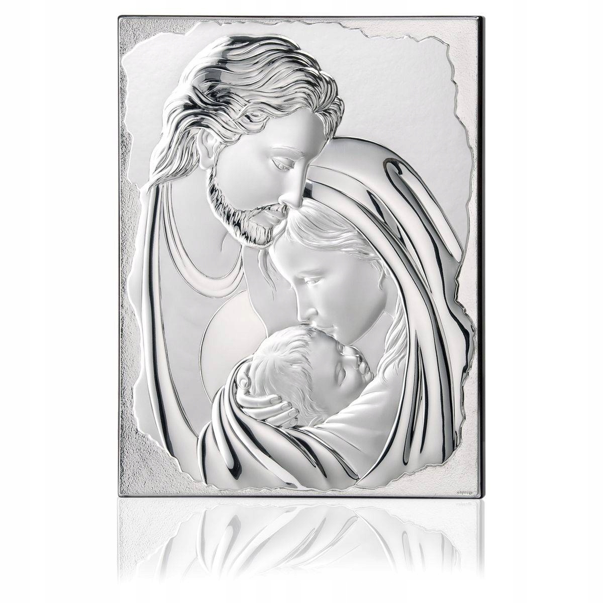 Obraz Svaté Rodiny stříbrný moderní Velikost: 11x14 cm